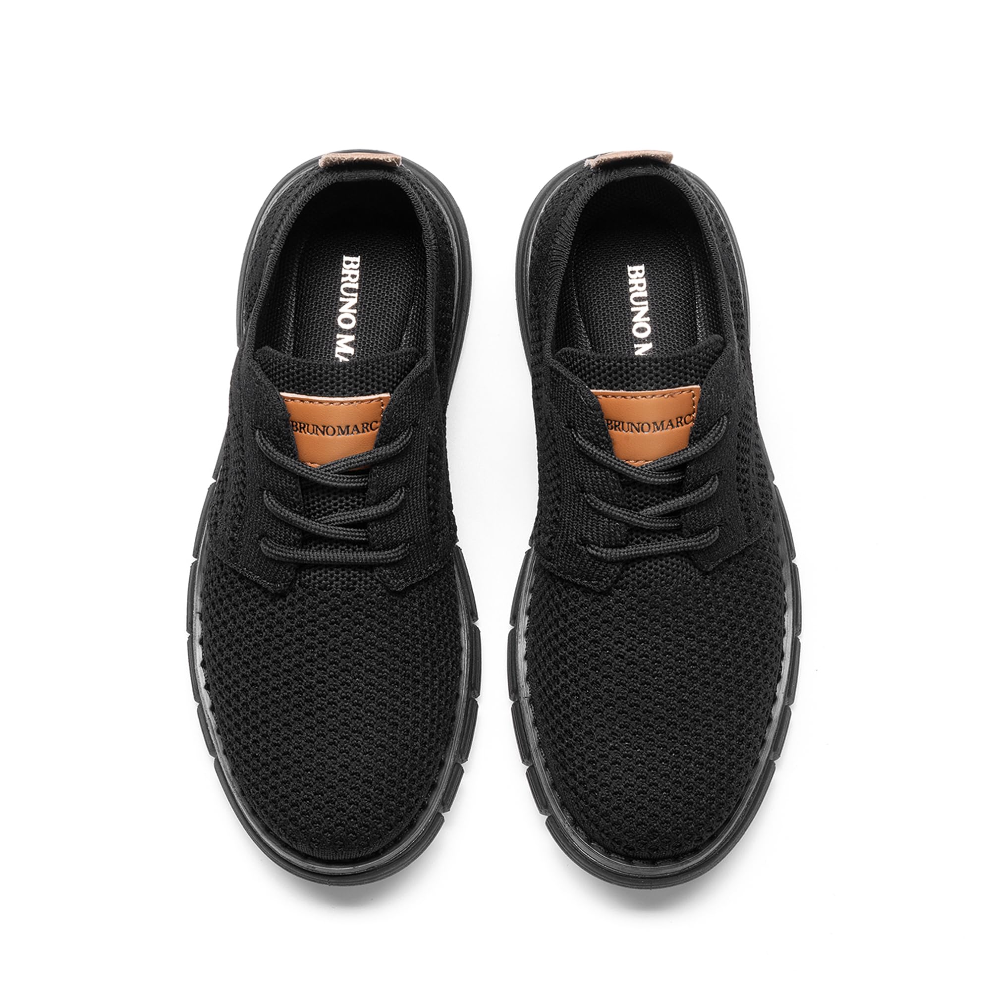 Bruno Marc Scarpe Oxford Bambino Tomaia Elasticizzata,Tutto Nero,28 | Suola flessibile in EVA e gomma, soletta memory foam e collare imbottito per comfort extra in ogni occasione