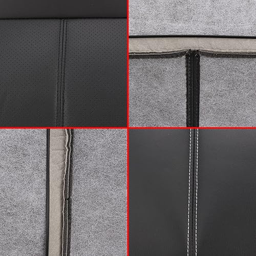 Miniatura 6 de Carbhub Funda de asiento de cuero negra para Ford F250 F350 Lariat 2011-2016 para asiento de pasajero superior de cuero