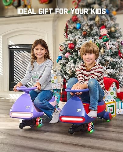 Miniatura 9 de FanttikRide N7 - Coche eléctrico clásico con pedal, batería recargable, juguetes para montar, auto oscilante, 2 velocidades, antivuelco, ruedas de