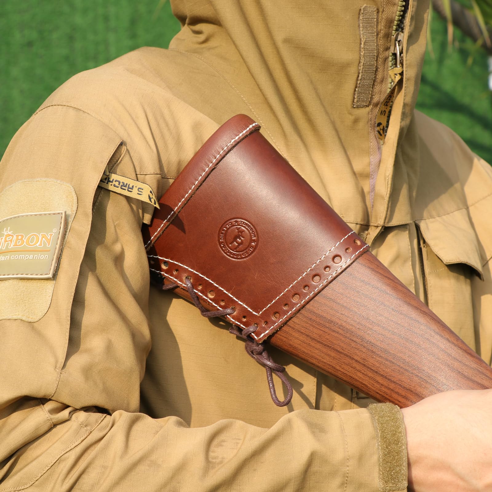 Almohadillas de Retroceso de Cuero Genuino para Escopeta y Rifle, Almohadilla Ajustable para Culata