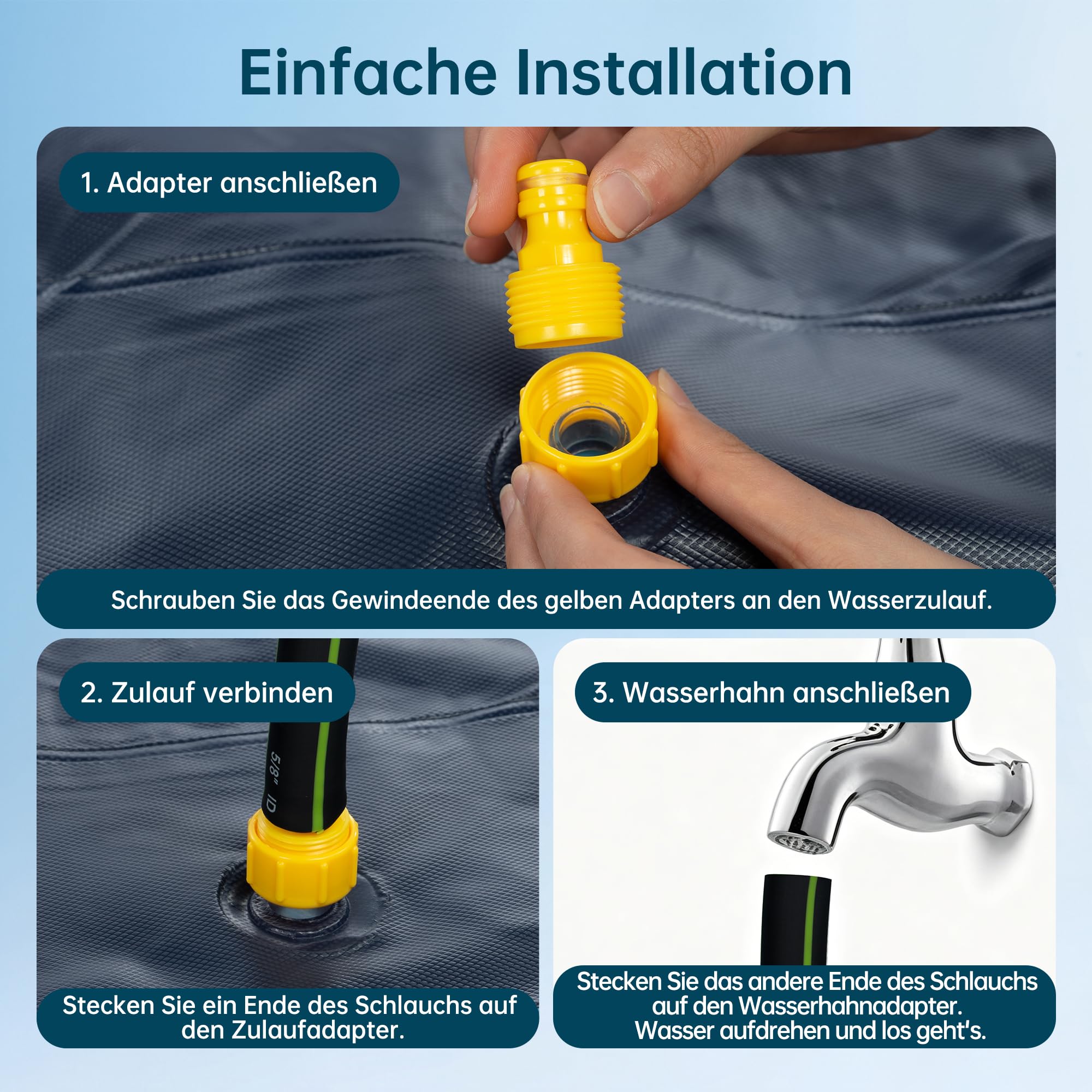 Wasserspielmatte Hundepool Splash Pad, Faltbare PVC Wasserspielmatte mit Anti-Rutsch-Boden, Keine Montage erforderlich, Geeignet für Garten und Outdoor im Sommer（140cm）