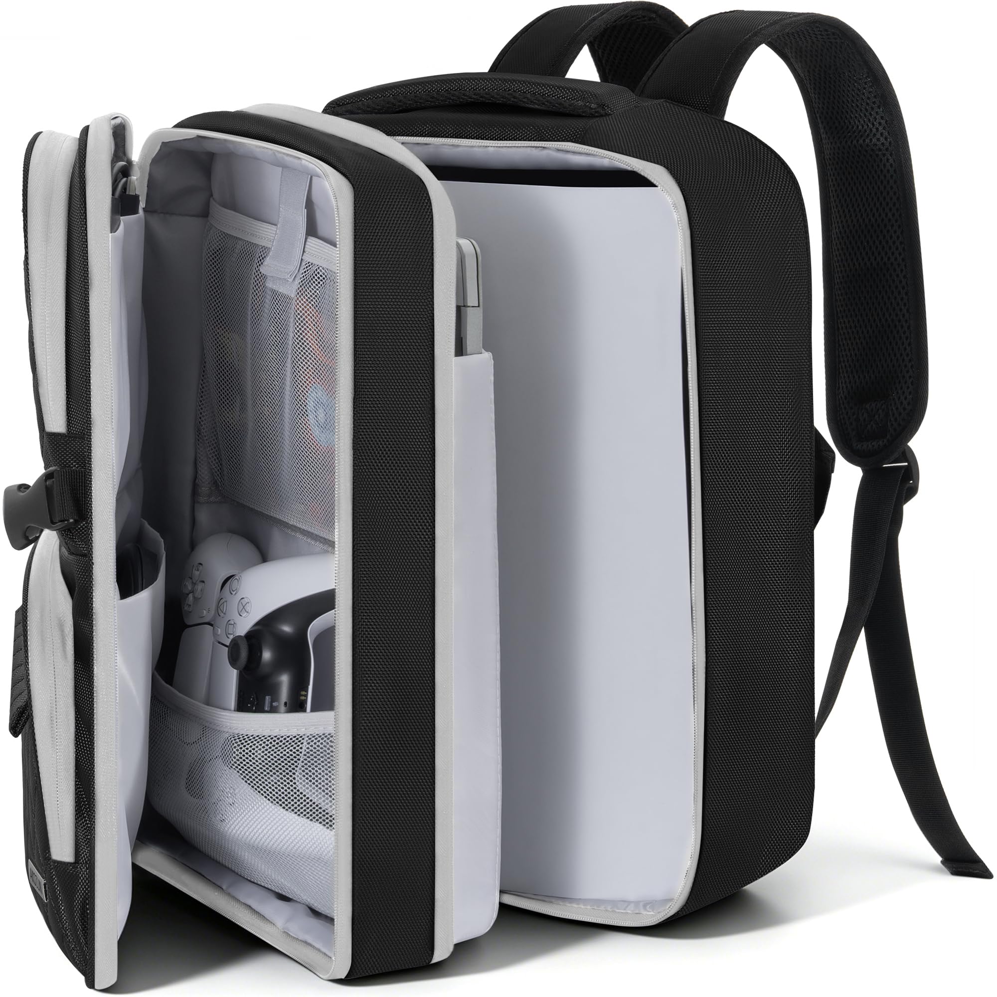 AKOZLIN Travel Gaming Console Backpack Compatible with Play Stantion 5 4 PS5 Pro/PS4/PS4 Pro/PS4 Slim/Xbox One X S With Pockets for Accessories [Video Game] : Video Games