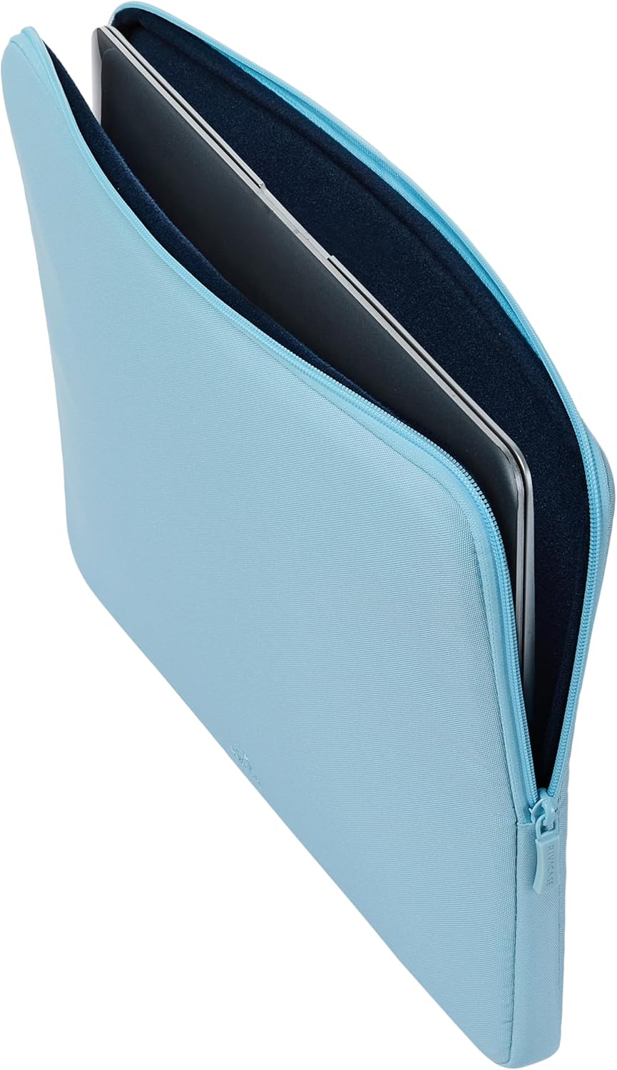 RIVACASE ECO Laptop Sleeve 15.6 Inch - 39.5 x 27.5 x 3.5 cm - Notebook Case Pastel Blue for Men and Women - Water-Repellent MacBook Case - Computer Bag for Work University Travel