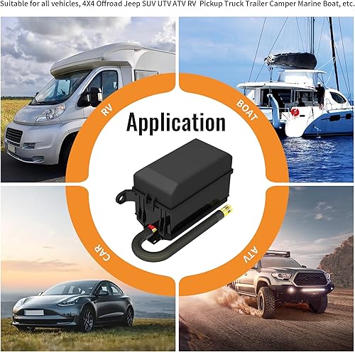 Miniatura 6 de Caja de fusibles de 12 V, caja de fusibles de relé impermeable automotriz de 6 vías, panel de relé precableado con 6 relés y 6 fusibles de hoja