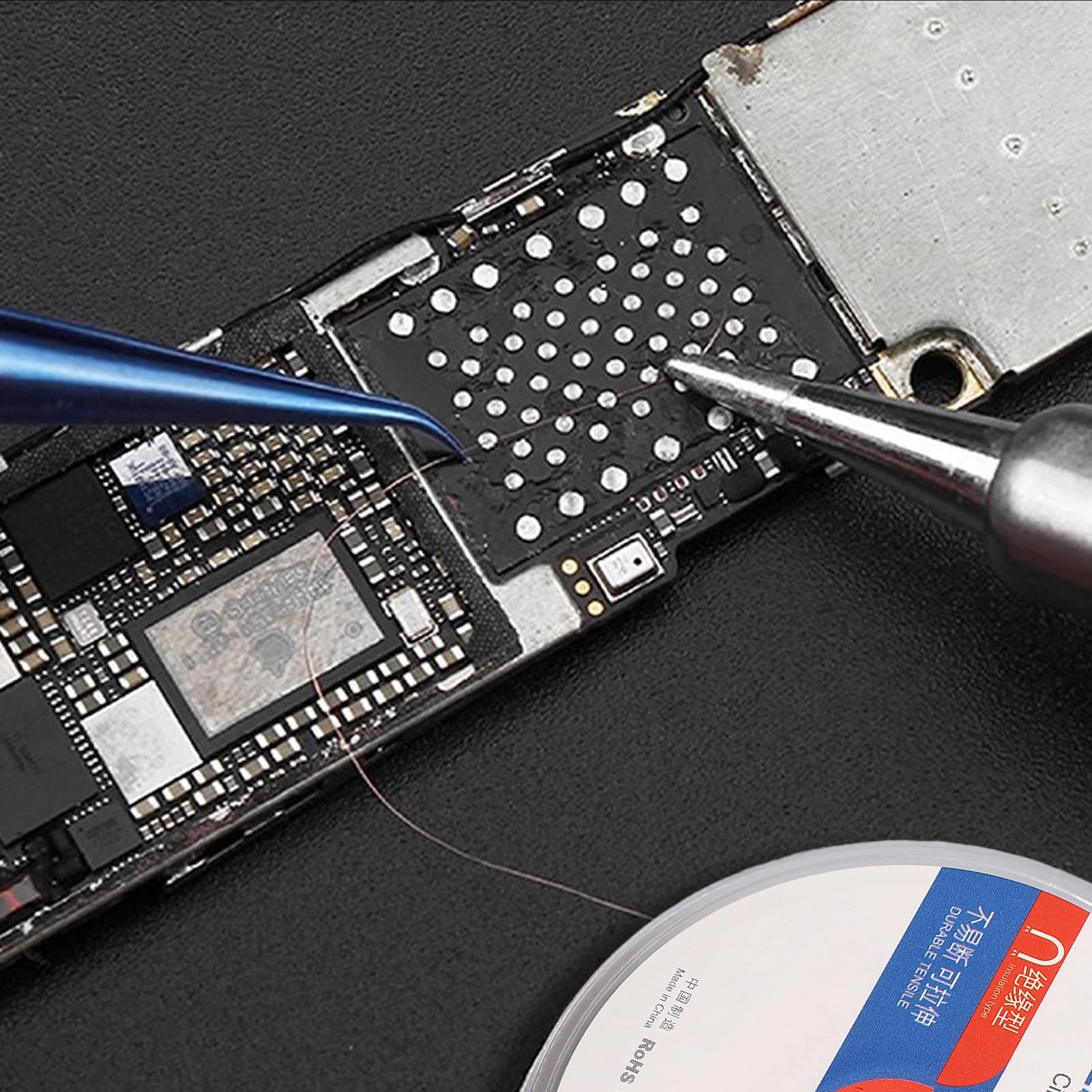 Zerodis Fil de Conduction de Puce de Téléphone, Cuivre Pur, Fil à Souder Flexible, 120 M pour la Réparation de Cartes Mères de Téléphones Portables et les Projets de PCB (0,02 mm)