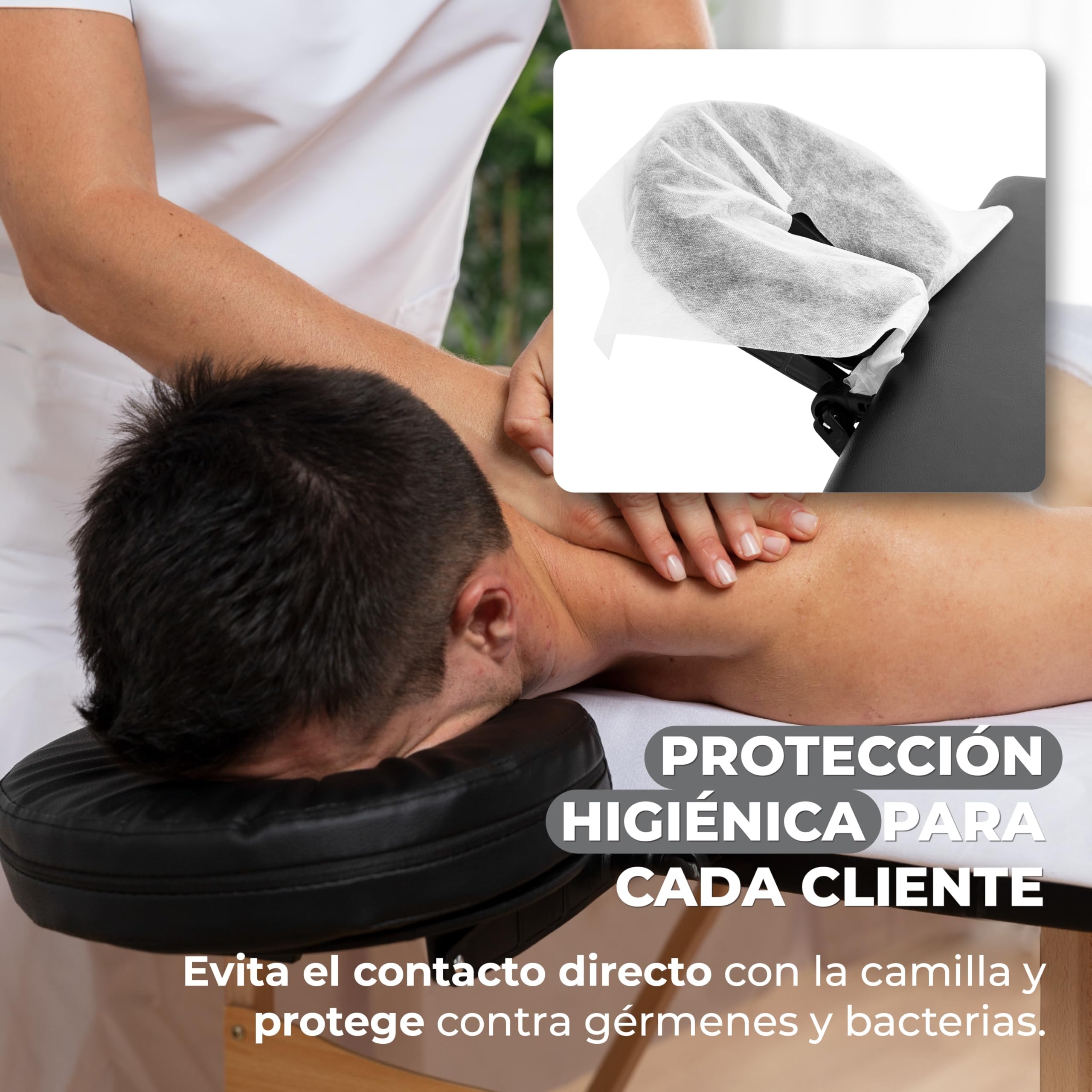MUNTRADE Protector Desechable para Cabezal de Camilla 48 cm x 48,5 cm | Fundas Desechables para Reposacabezas de Camillas (100 Unidades)