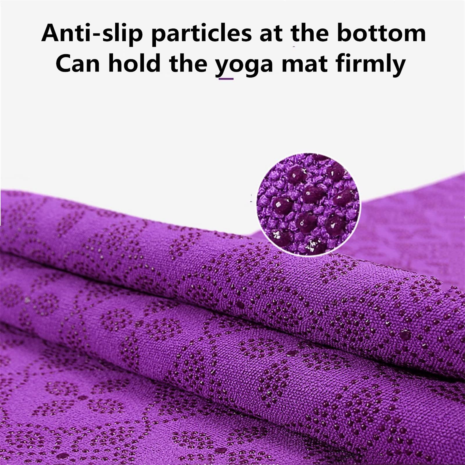 JIGOOPLEY Serviette De Yoga Antidérapante – Microfibre à Séchage Rapide, Points Silicone, Légère Et Pliable