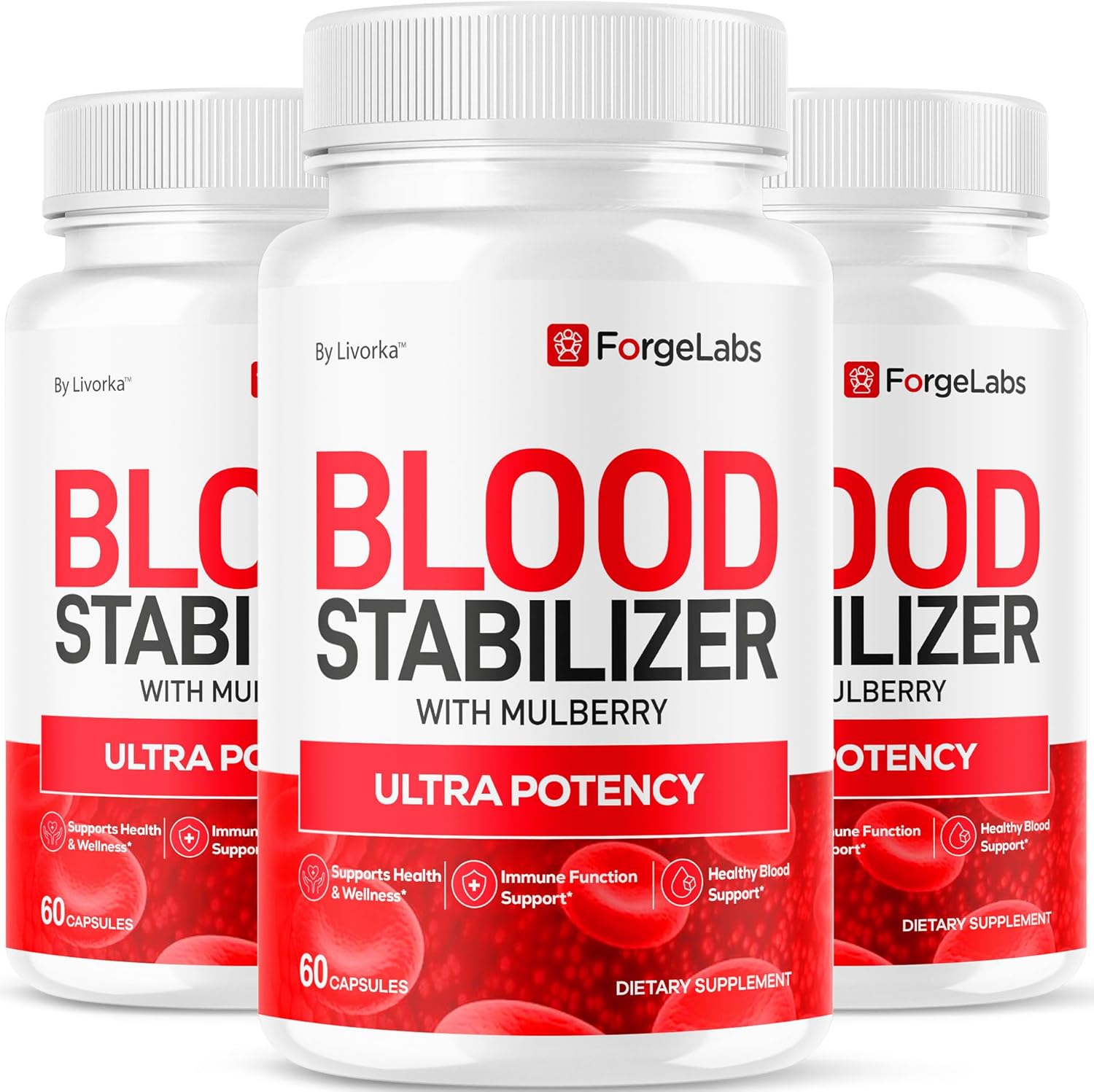 (3 Pack) Forge Labs Blood Stabilizer - Official ForgeLabs Capsules Natural Formula Support Advanced Premium Pills - Maximum Strength, Multivitamin for Health & Wellness, 180 Capsules for 3 Months