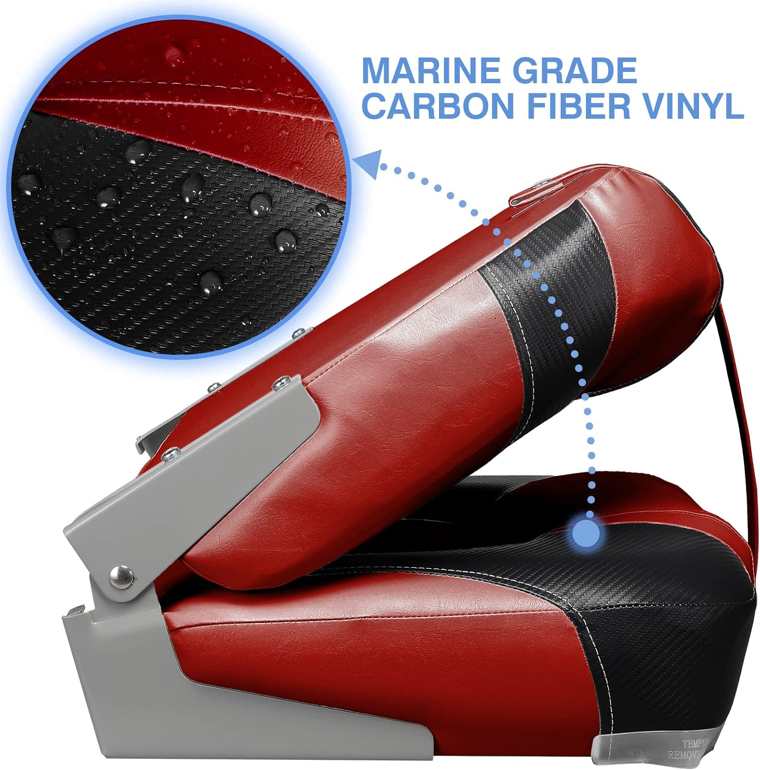 Leader Accessories A Pair of Elite Low/High Back Folding Fishing Boat Seat (2 Seats)