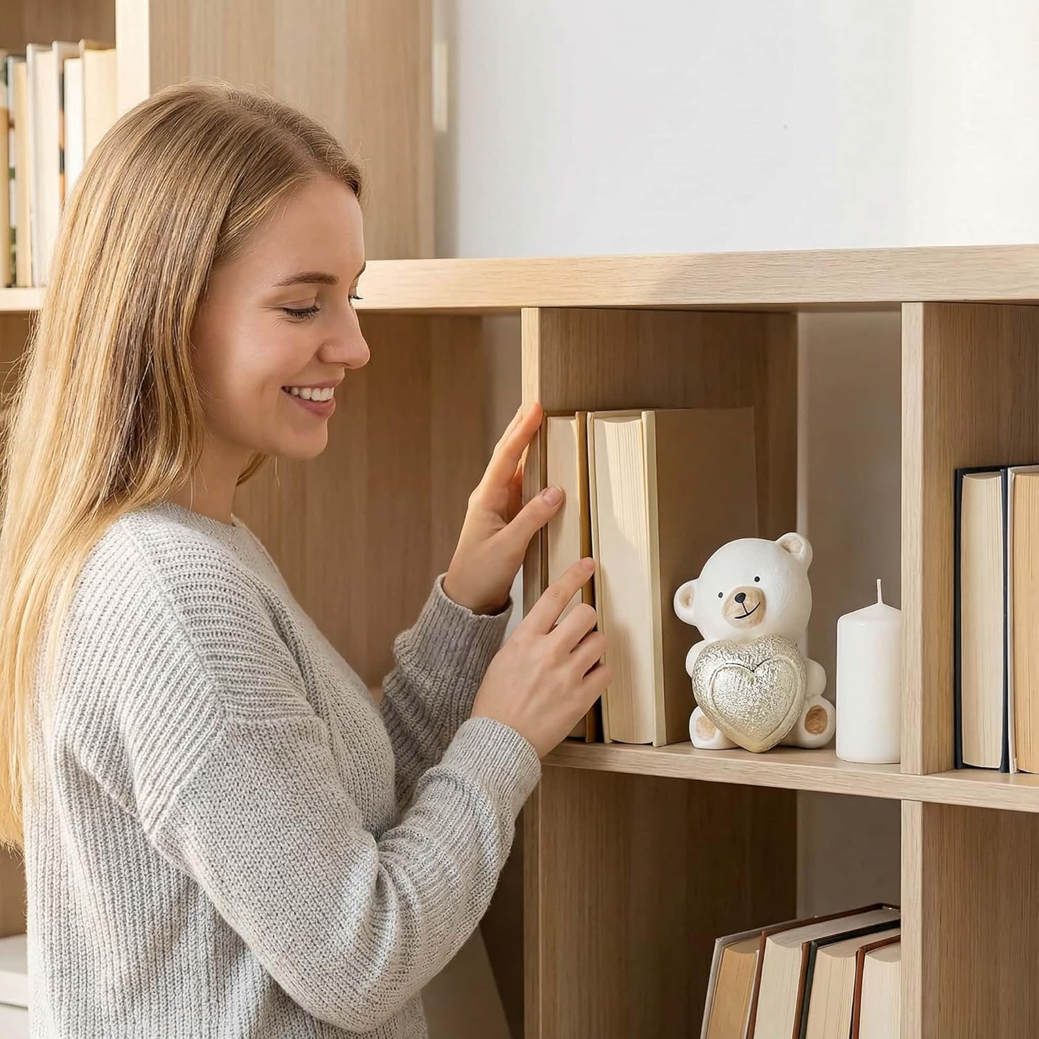 Cute Ceramic Valentine's Day 3.2 Inch Love Bear Figurine Golden Heart Statue Wedding Shelf Livingroom Decor - Image 5