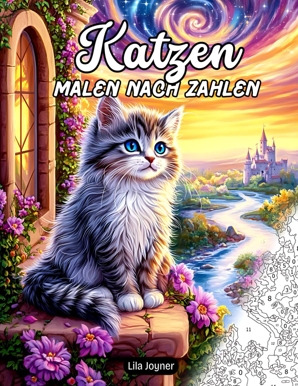 Katzen Malen nach Zahlen: 25 bezaubernde Illustrationen von Kätzchen in Gärten, Cottages und unter dem Nachthimmel – für achtsames Ausmalen und kreative Entspannung