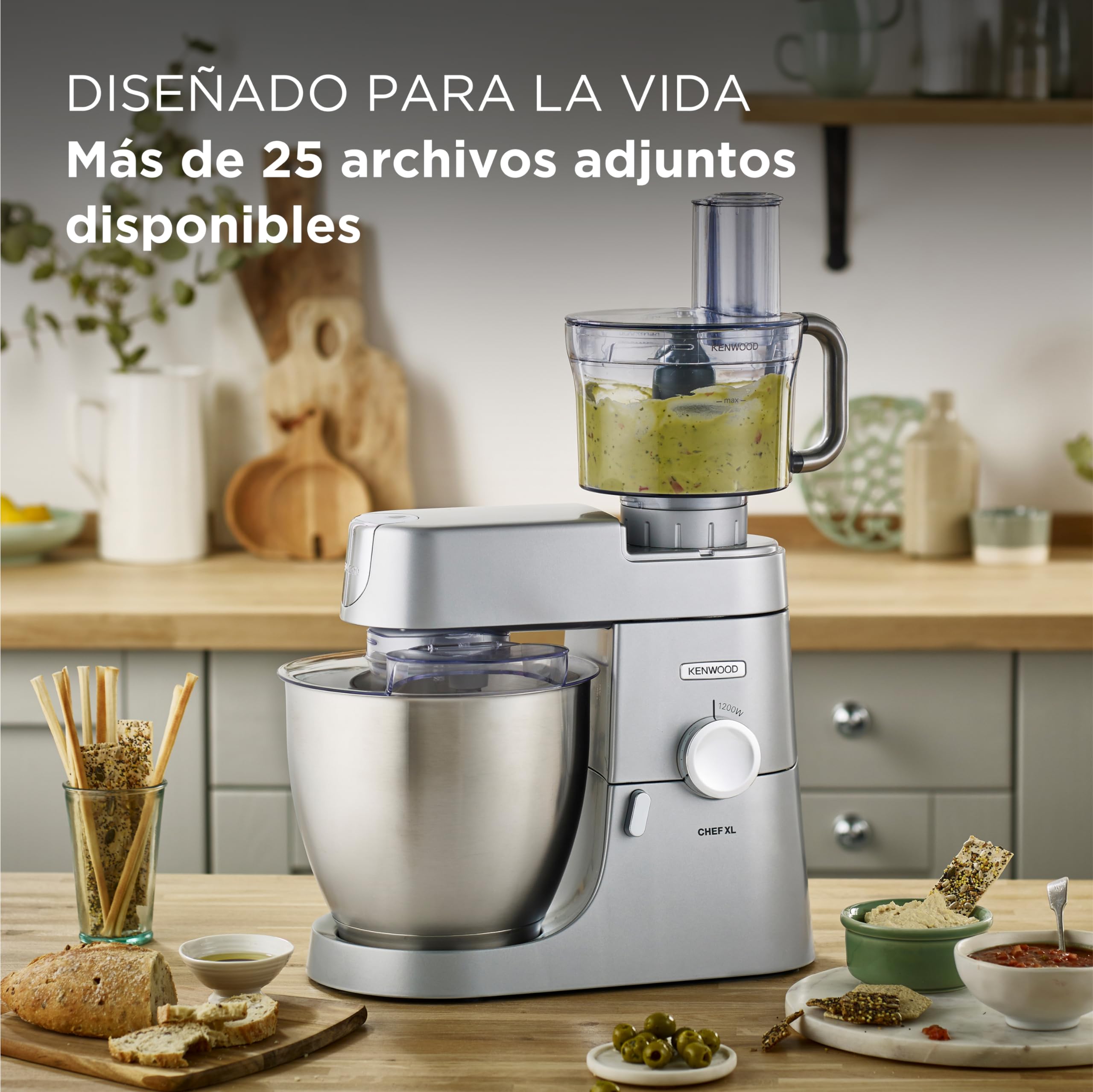 Kenwood KVL4100S Amasadora Planetaria, 50 W, 6.7 Litros, Plata