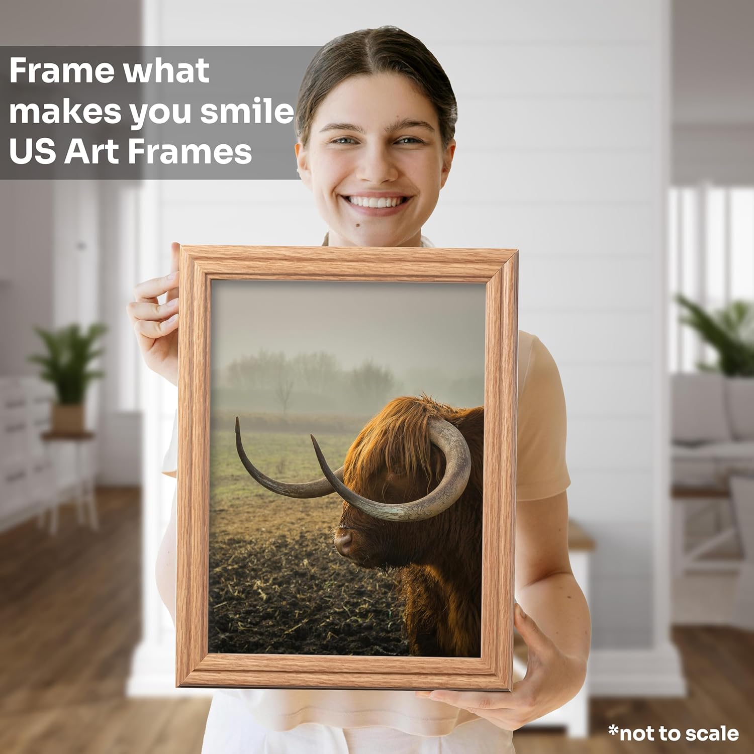 Oak 5x16 Picture Frame .75" Inch Wide - Faux Oak Decor Handmade Solid Wood Frames with Preinstalled Hangers and UV Blocking Plexiglass 16x5 Frame