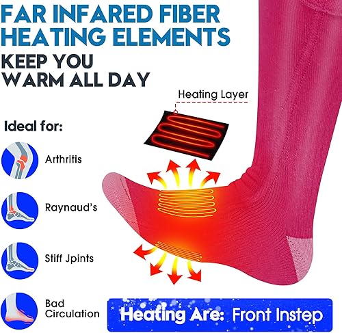 Miniatura 4 de Calcetines eléctricos para hombre y mujer, con batería recargable y calefacción, con aislamiento térmico para invierno. Calcetines térmicos para