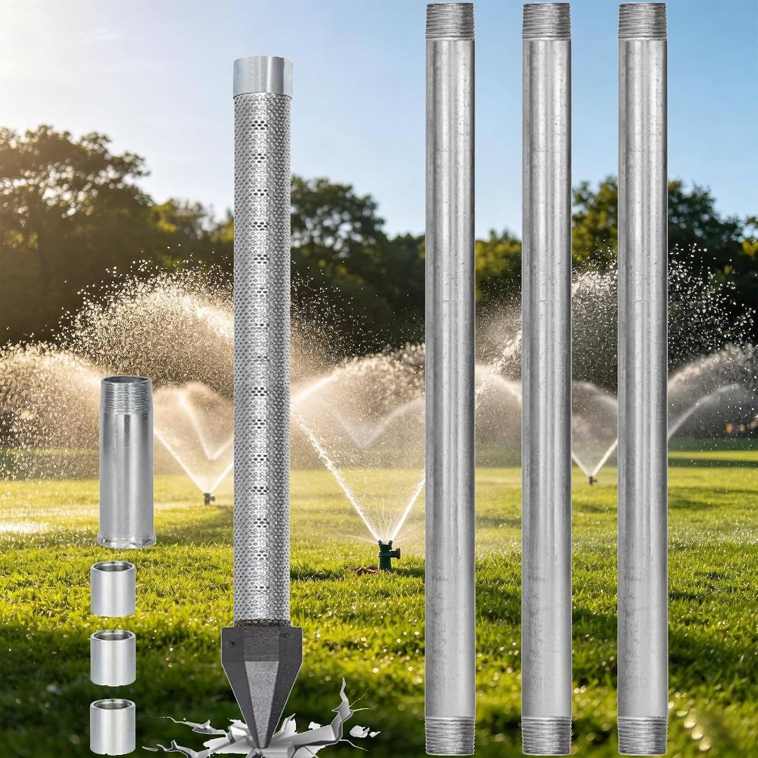 Filtro para Pozo 1-1/4" NPT con Cuerpo Galvanizado y Malla Inoxidable 4M | Sus secciones roscadas permiten ampliar la instalación o sustituir componentes desgastados dentro de un sistema ya existente.