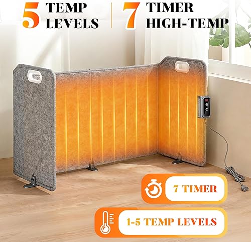 Miniatura 3 de Calentador para debajo del escritorio, calentador de piernas plegable con manta suave, calentador de pies debajo del escritorio para oficina y