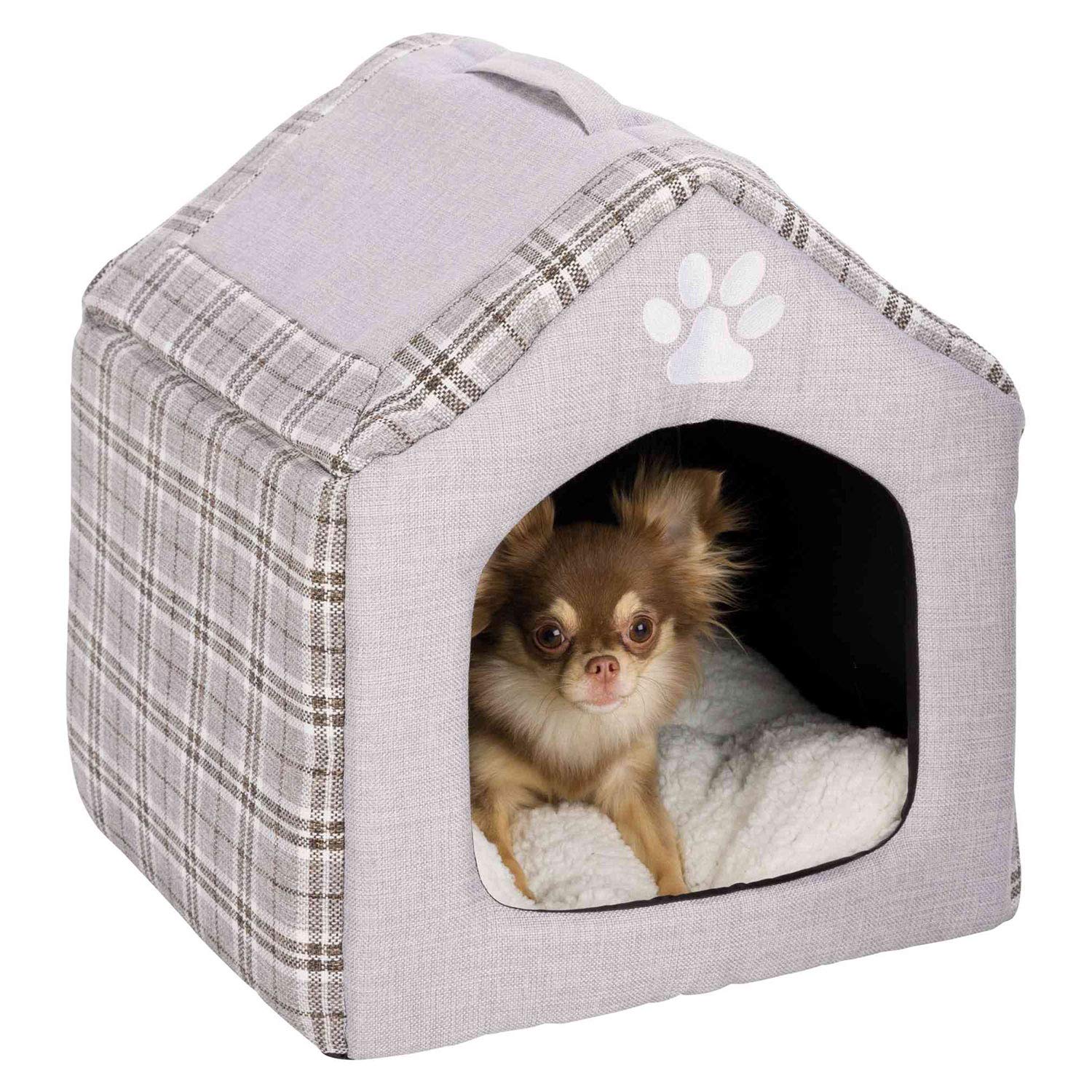 Trixie Grotte pour Chat Silas – Gris/crème – 40 × 45 × 40 cm