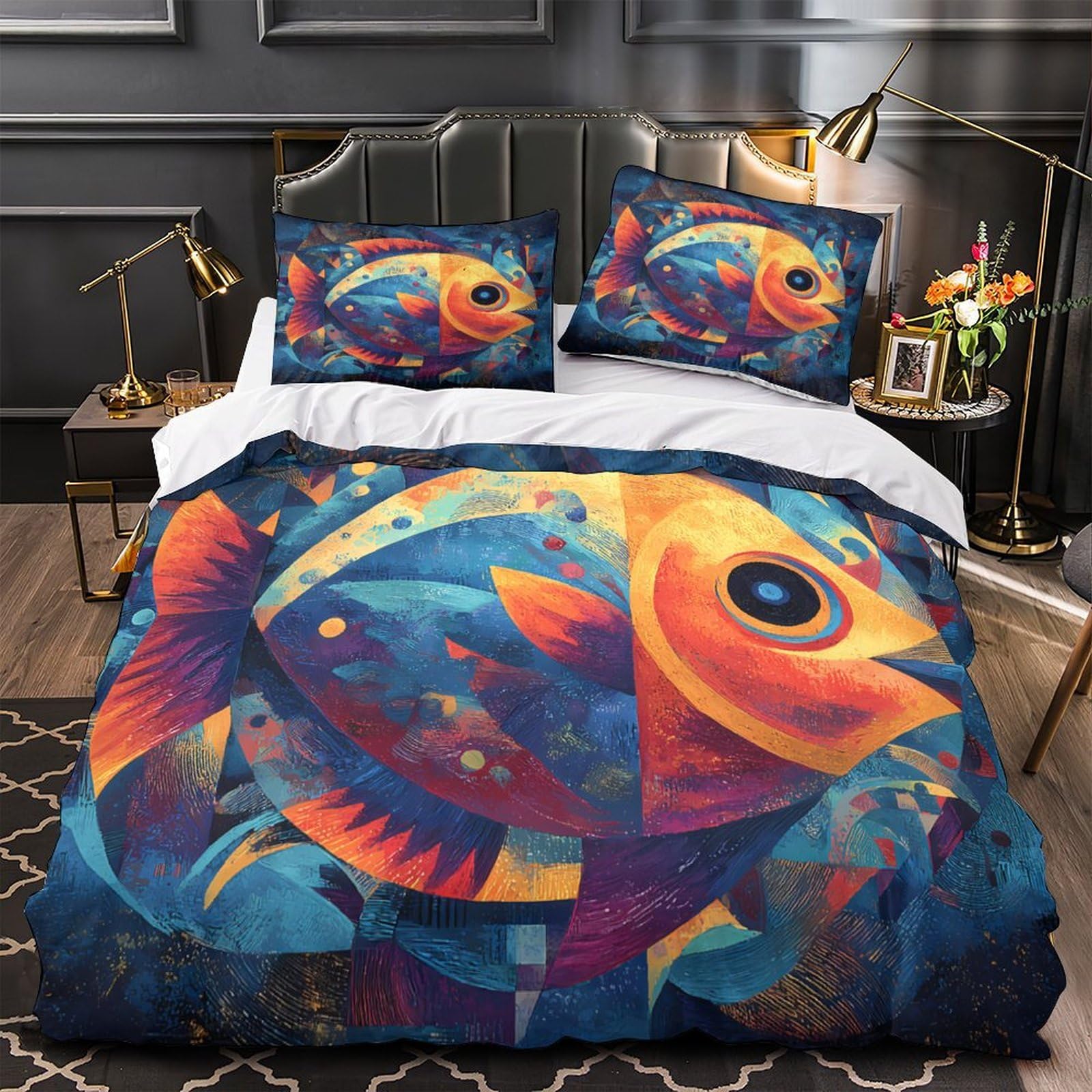 Drap de Couette 260x220cm Imprimé Marin 3D pour une Chambre d'Ado Moderne
