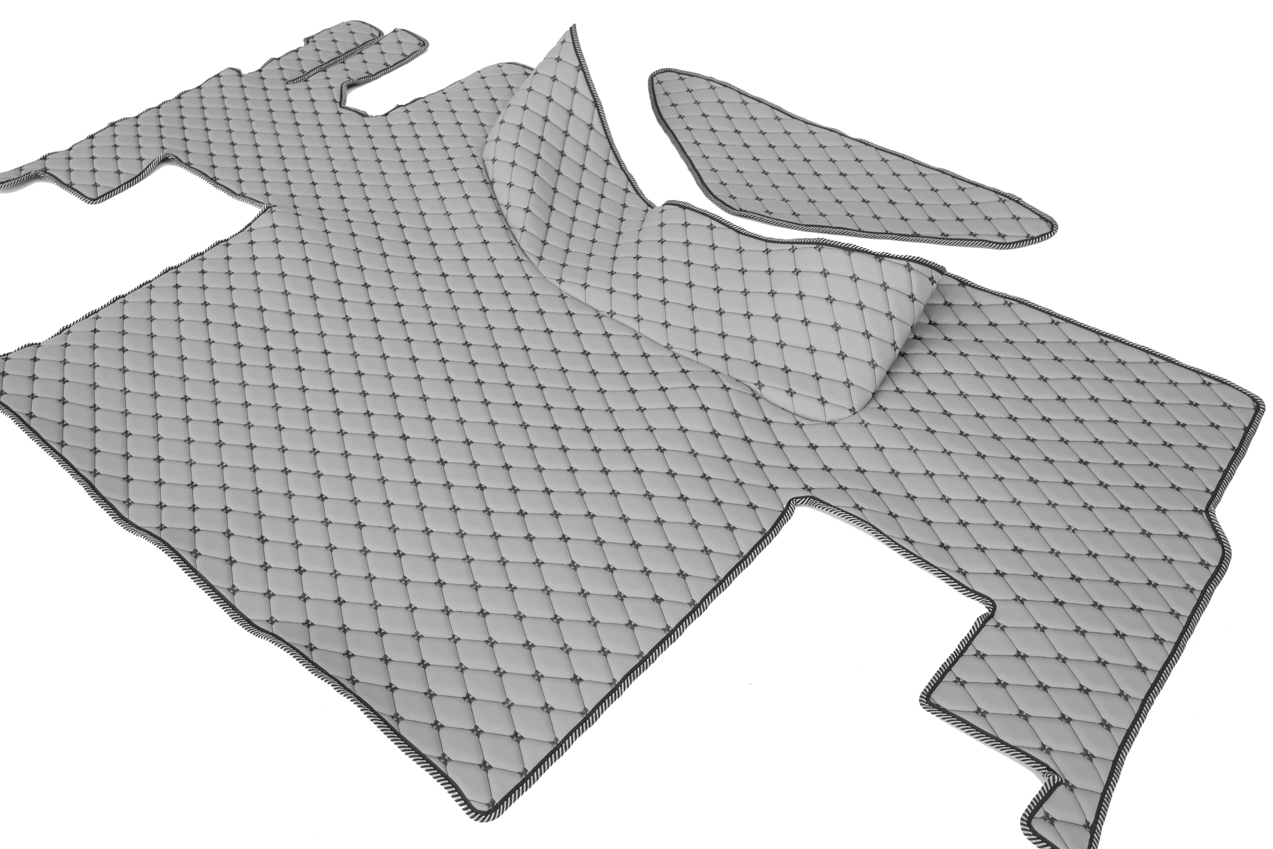 Alfombrillas de coche compatibles con Renault Gama T, Range T, fondo plano, 2014+ (negro gris)