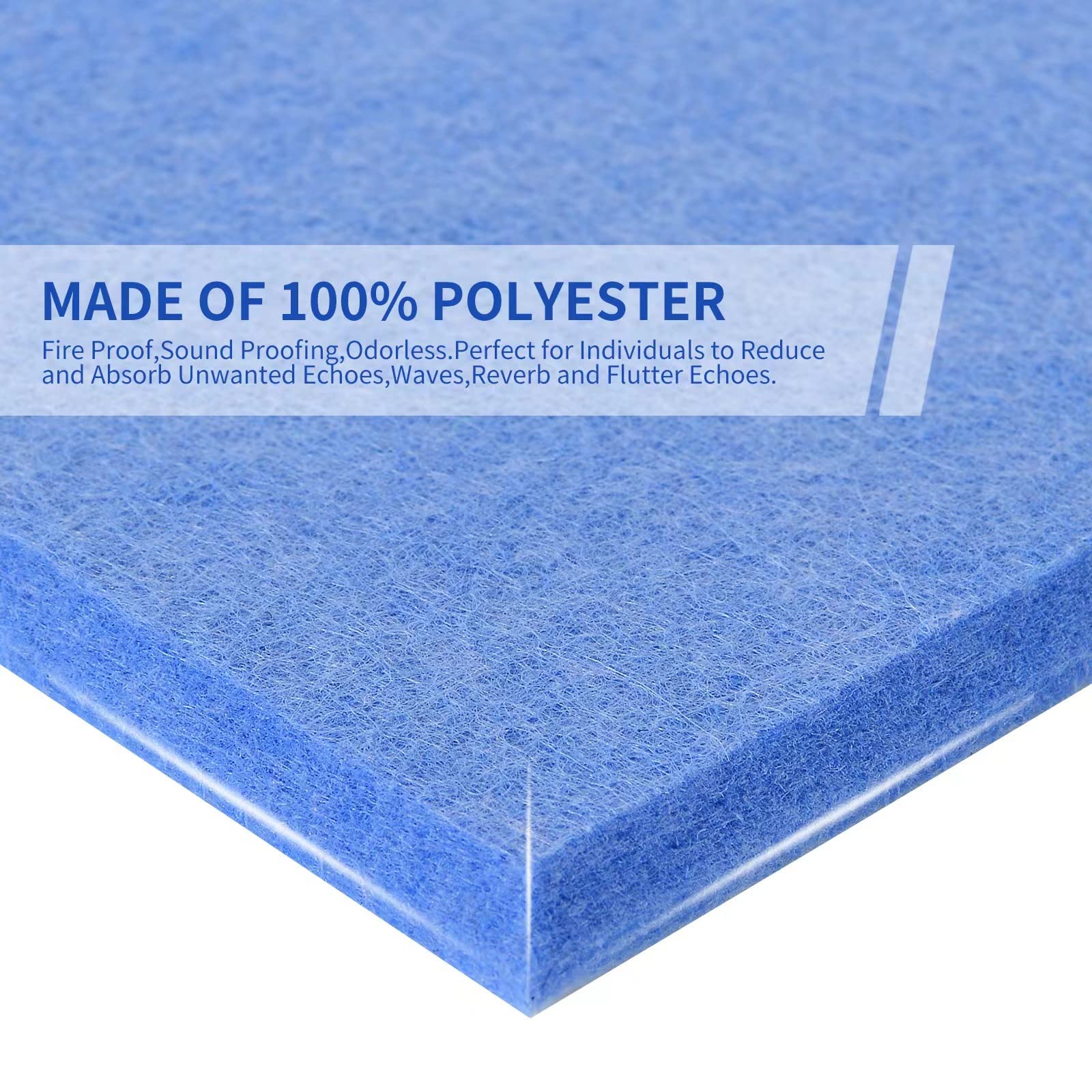 12 Pezzi Pannelli Fonoassorbenti Adesivi,30 x 26 x 1cm Acustici Autoadesivi, Pannello Fonoassorbente per Studio, Ufficio, Trattamento Acustico E decorazione da Parete,Blu