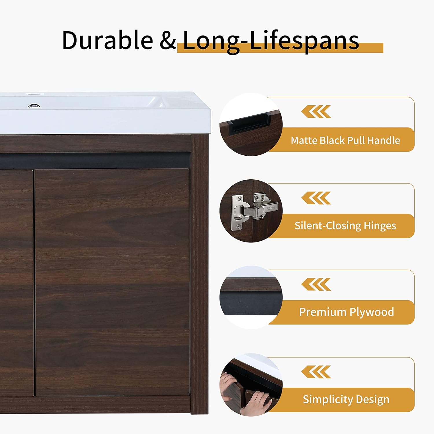 Buy HAALVDE 24 Bathroom Vanity with Sink Combo, 24 Inch Single Sink ...