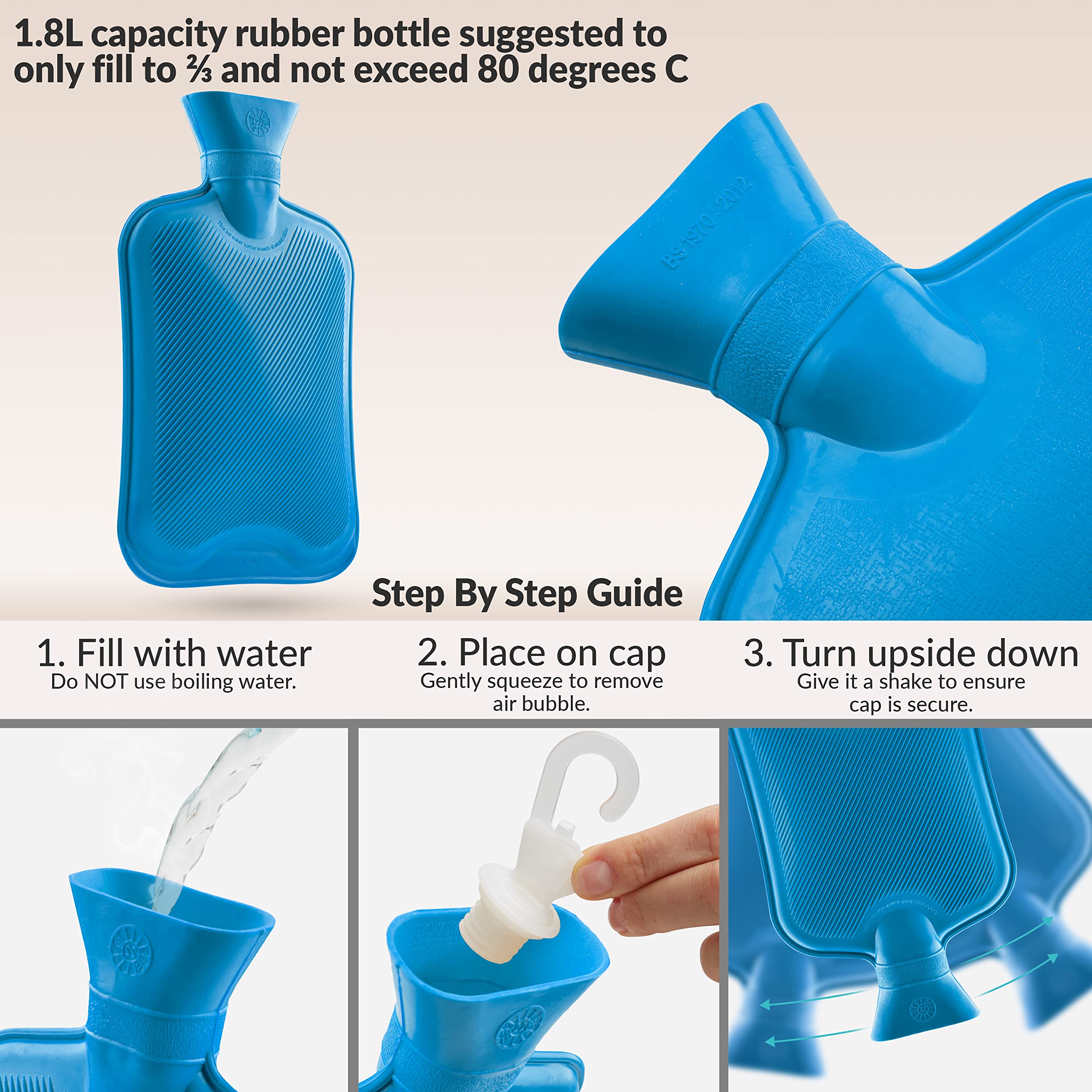 Compra Singer Bottiglia D'acqua Calda 2 Litri In Gomma Naturale Con Stelle In Peluche 1 Pz
