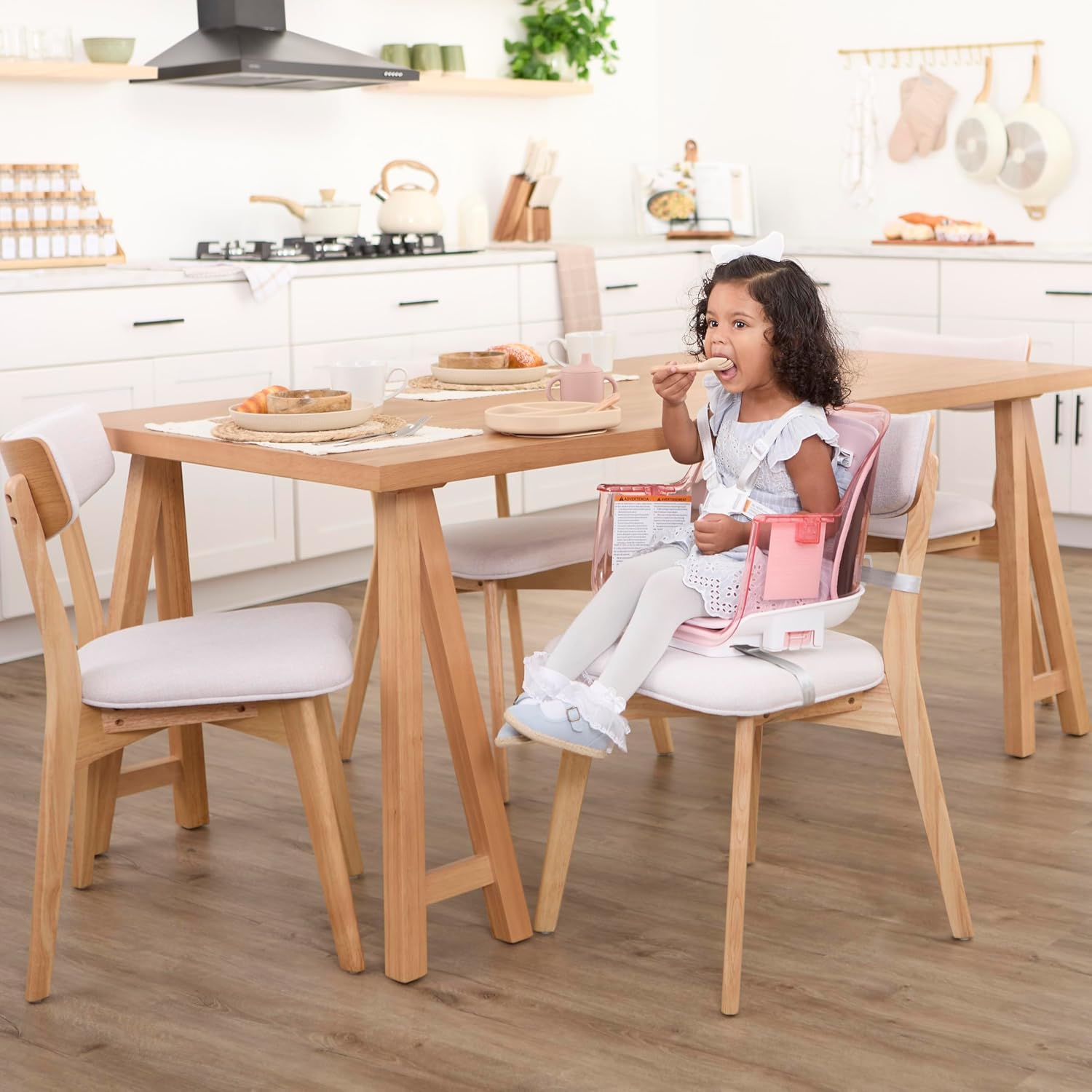 Evolur Tiny Throne 3-in-1 Convertible High Chair, Removable & Dishwasher Safe Tray, Converts to Booster Seat & Adult Stool, Easy-to-Clean Feeding Solution – Grapefruit Pink
