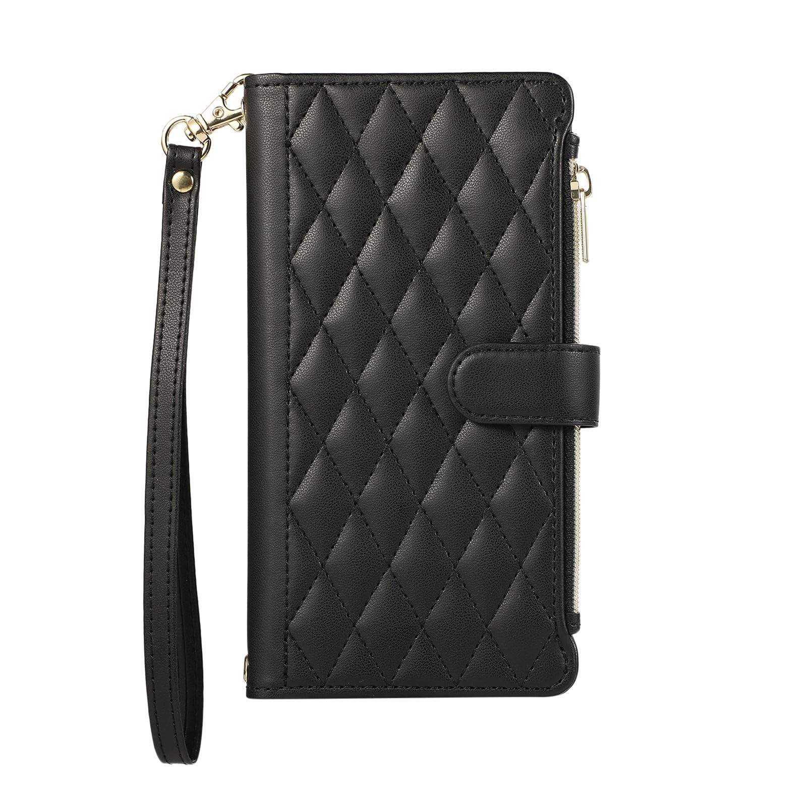 Étui portefeuille iPhone 15 Pro Max noir clapet cuir - 8