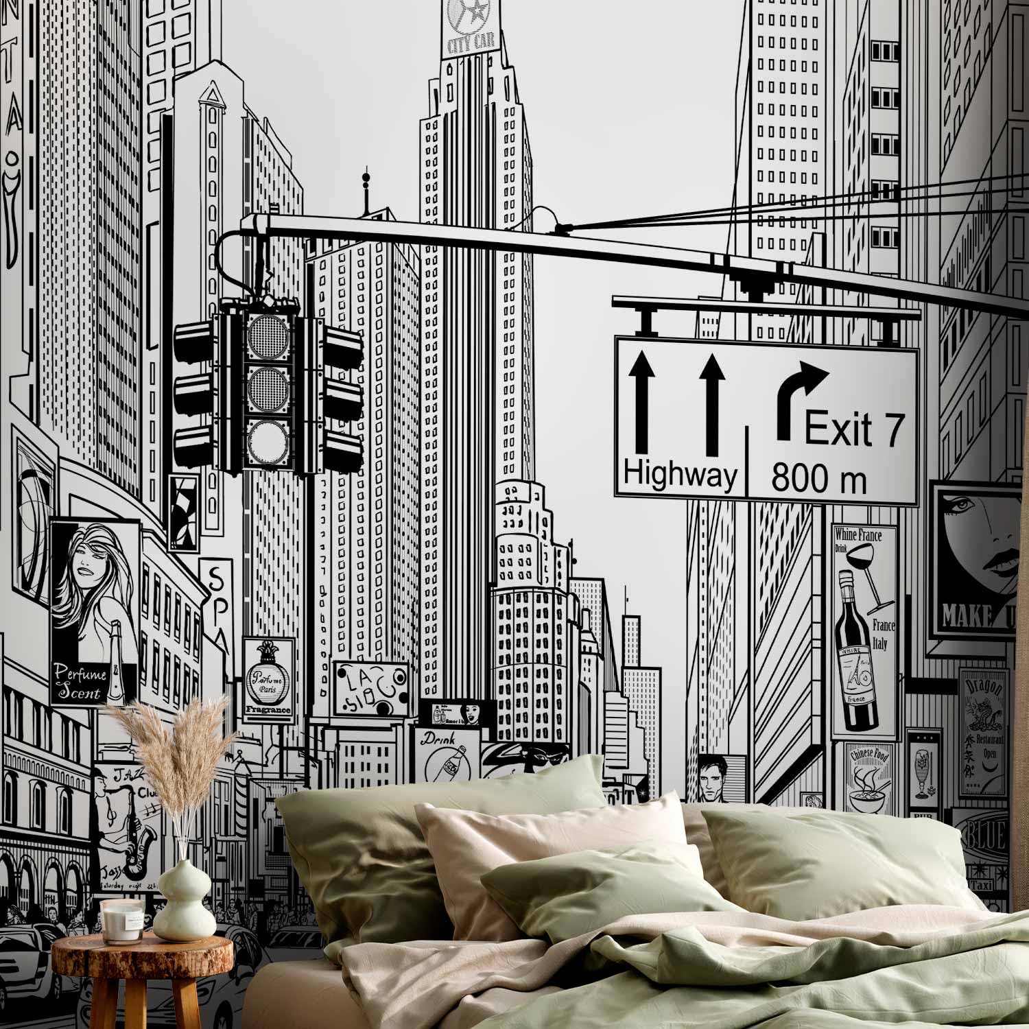 murando - Carta da Parati Moderna per Soggiorno, Città, 350x270 cm | Fotomurali in TNT, Decorazione da Muro XXL, Poster Giganti da Parete, New York, Produzione Europea