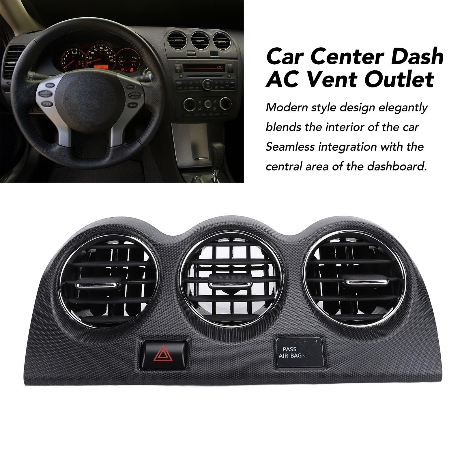 Walfront Ajuste Auto Dashboard CA Ajuste para el Panel de Salida de Ventilación con un Interruptor de Emergencia, Material Permanente para Altima 2007-2012, Excelente Circulación de Aire para una