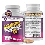 ProCare Health Bariatric Multivitamin with 18mg Iron (3 Month Supply) Post-Op Vitamins Bariatric Surgery Patients, Supports Recovery (90 Easy to Swallow Capsules)