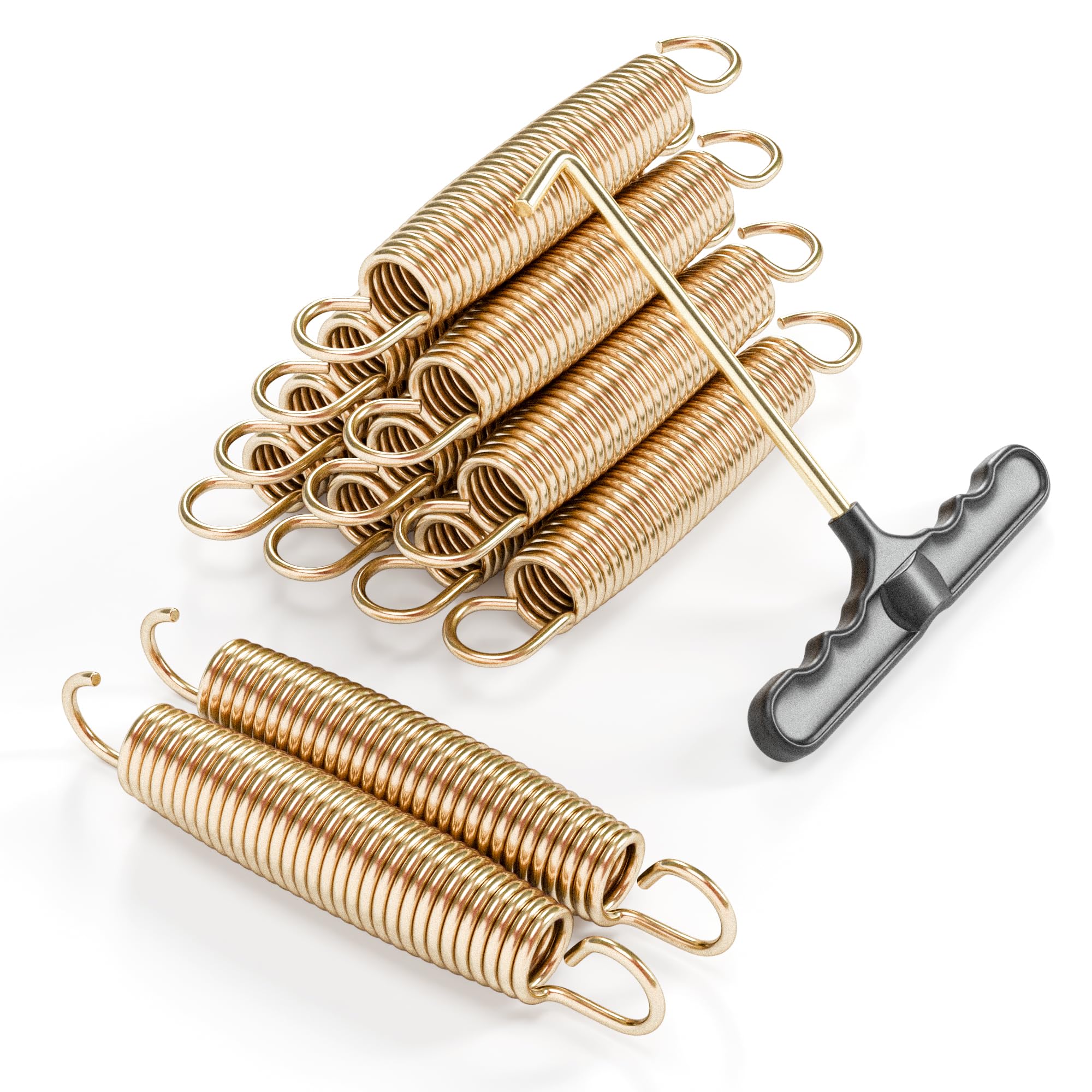 YONSIN 6 Inch Trampoline Springs Heavy Duty with Swivel & Straight Hooks, Stainless Steel Trampoline Accessories Ideal Spring Replacement, Includes T-Hook Tool, Pack of 36 — image 1