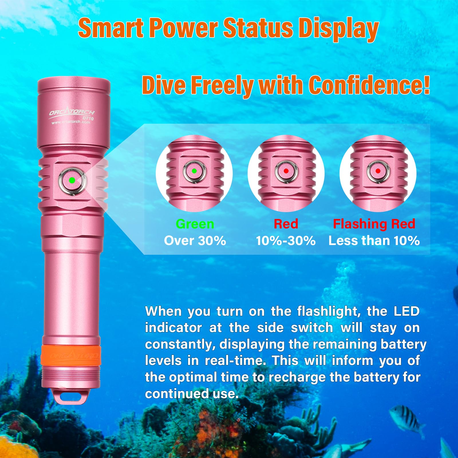 Amazon.co.jp: ORCATORCH D710 ダイビング 水中ライト3000ルーメン