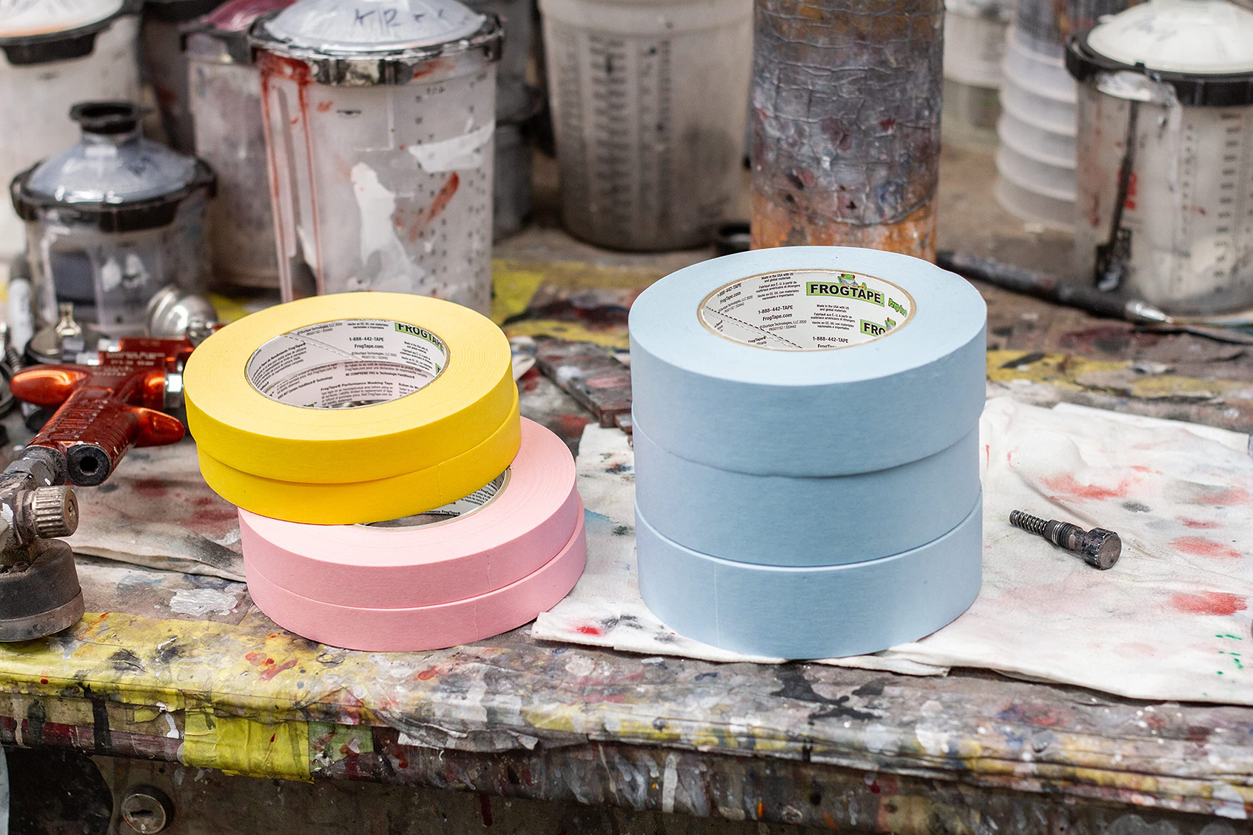FrogTape CP 325 Medium-High Adhesion Masking Tape - 18MM x 55M x 12-Pack - Pink - Rated f/325&deg;F main image 1