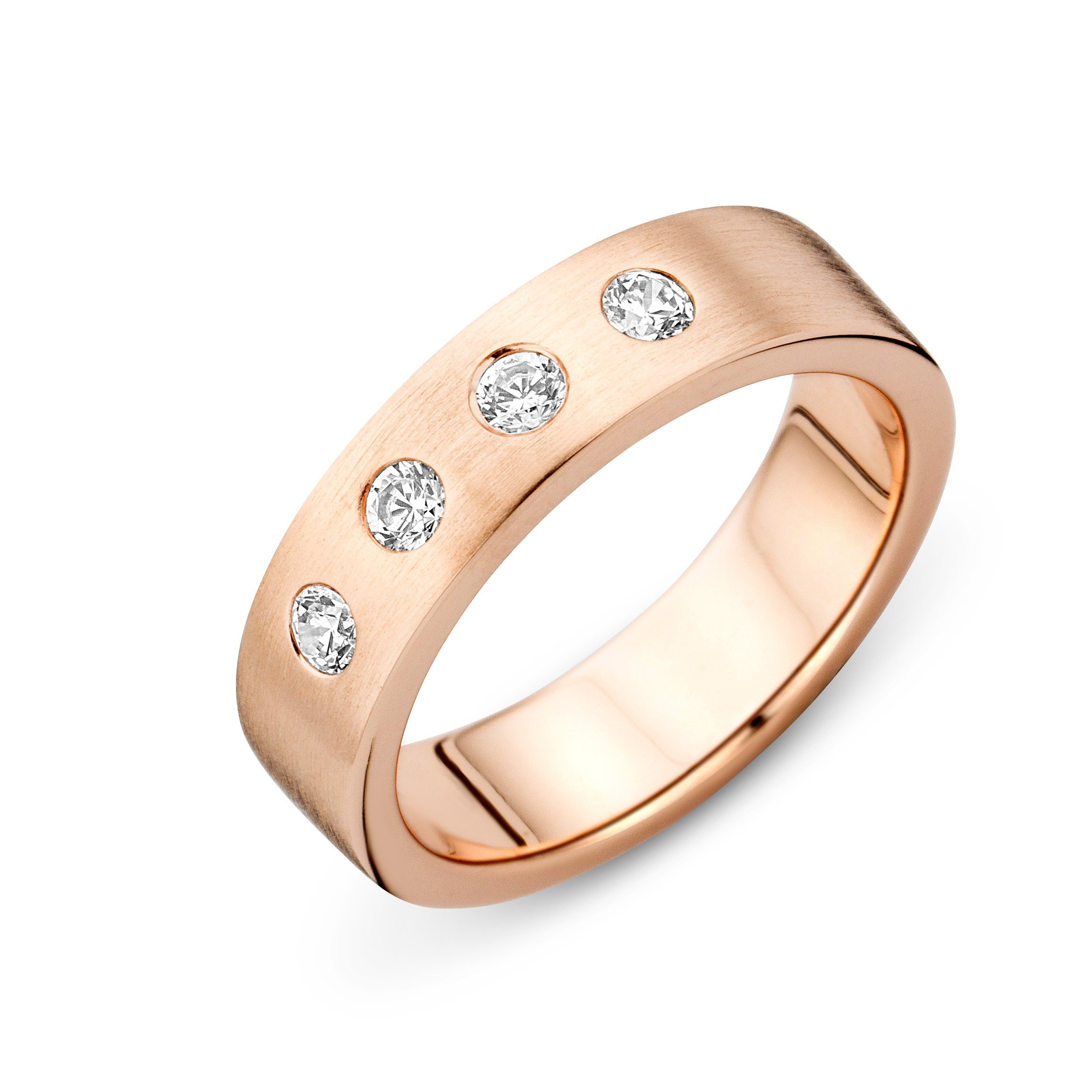 MIOREAnillo de Plata de Ley 925 con circonita chapada en Rosa