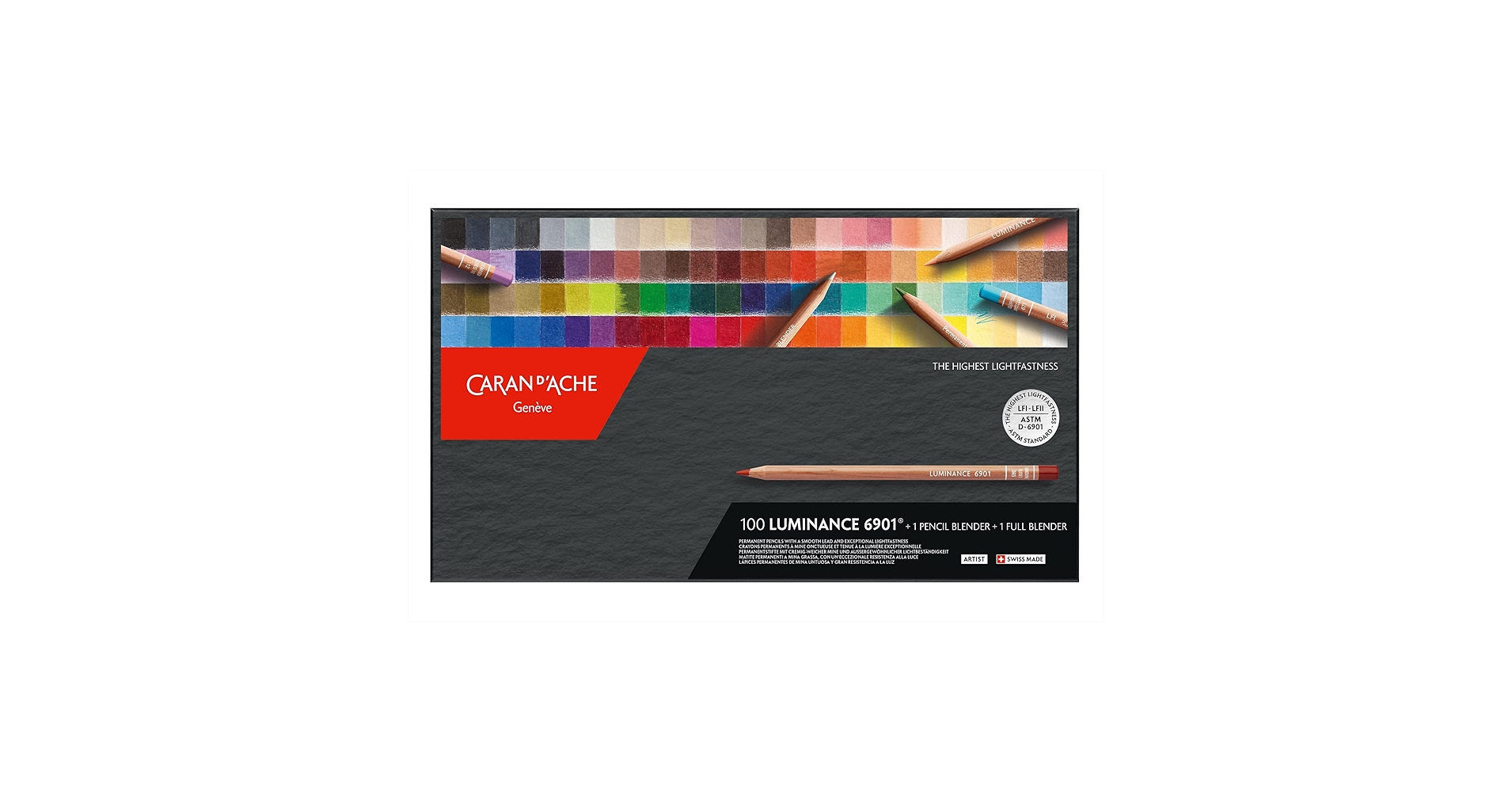 CARAN D'ACHE LUMINANCE 6901 100色セット Caran d'Ache Luminance 6901 Colored Pencils, Set of 100 +