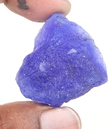 Miniatura 4 de REAL-GEMS 31 Ct. piedra preciosa suelta áspera áspera de zafiro azul real natural para AXA-457 lapidario, Gema, azul