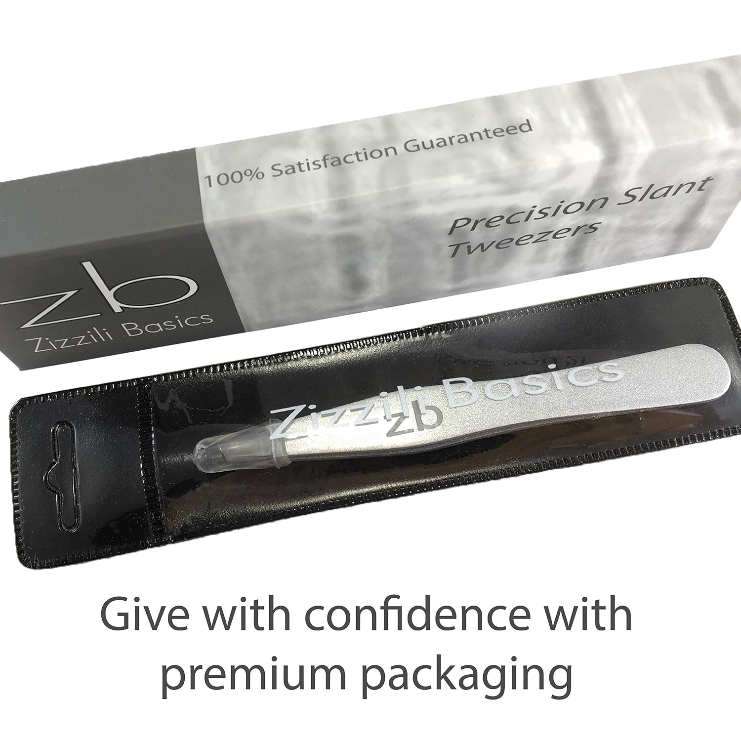 Zizzili Basics Tweezers - Surgical Grade Slant and Pointed Tweezer for Eyebrow, Facial Hair Removal and your Precision Needs - Bundle
