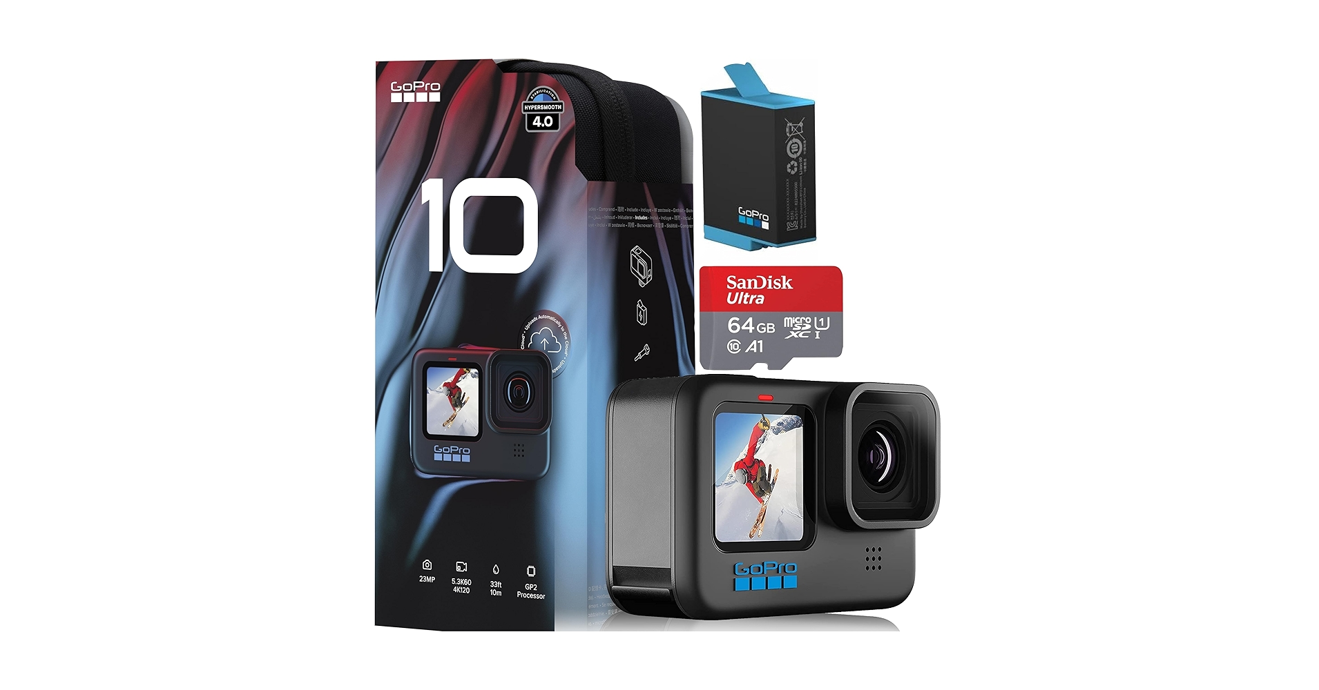 Amazon.com : GoPro Hero10 Black + 64GB SanDisk SD Card