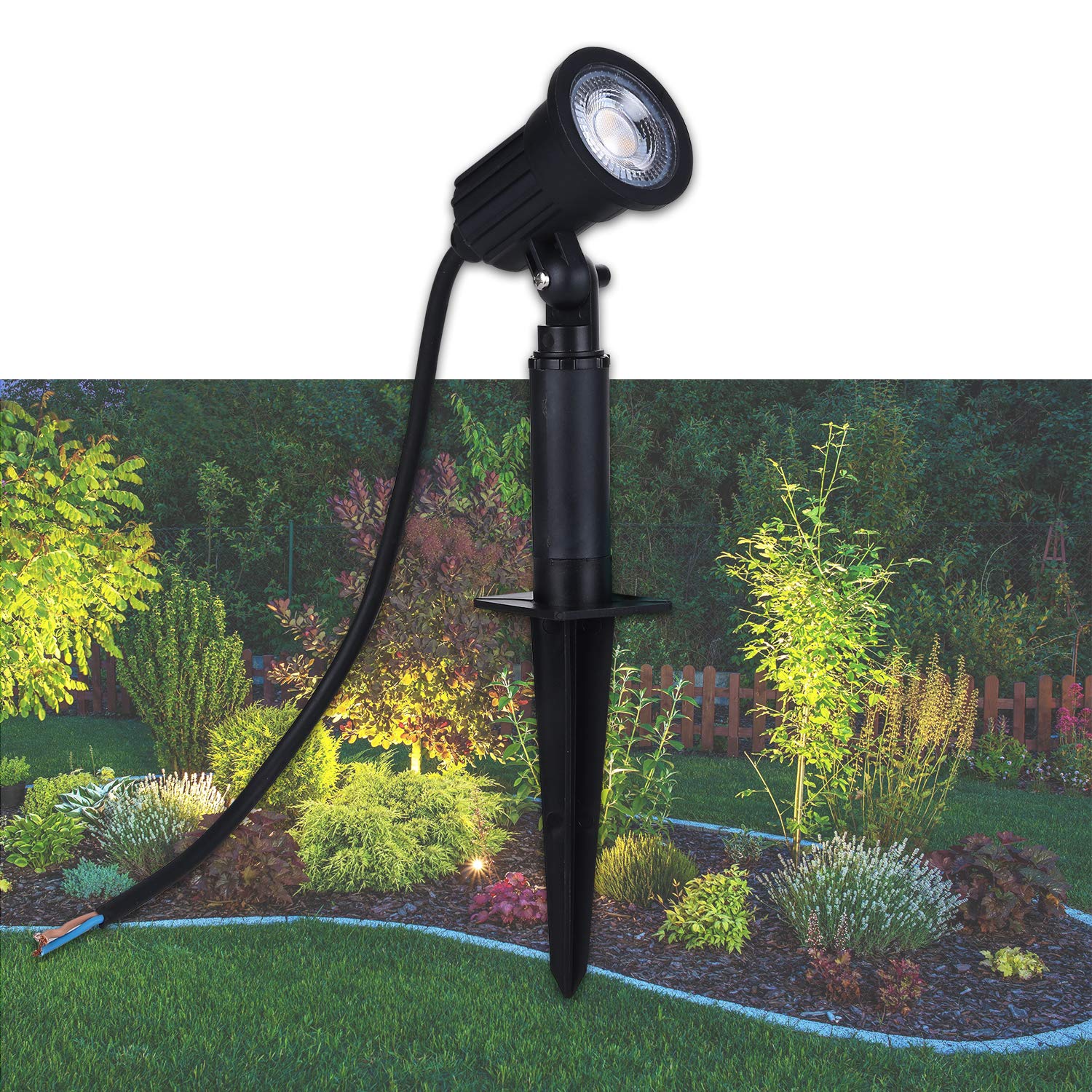 Lampada Da Terra Da Esterno Con Presa LED Sensore Di - Foto 9