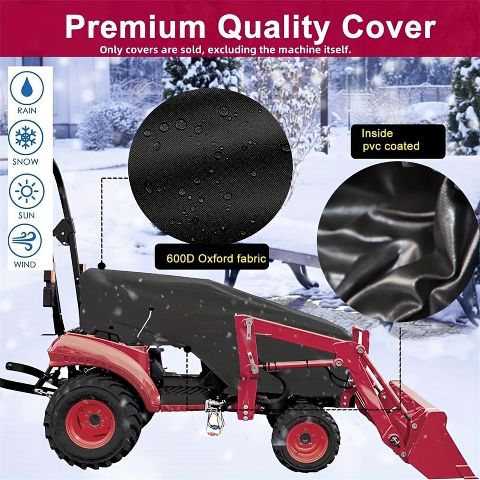 Funda para cortacésped, 193 x 61 x 56 cm, impermeable, tela Oxford, protector de tractor, resistente a los rayos UV, resistente a la intemperie, protector de máquina de jardín, para cobertizo, patio