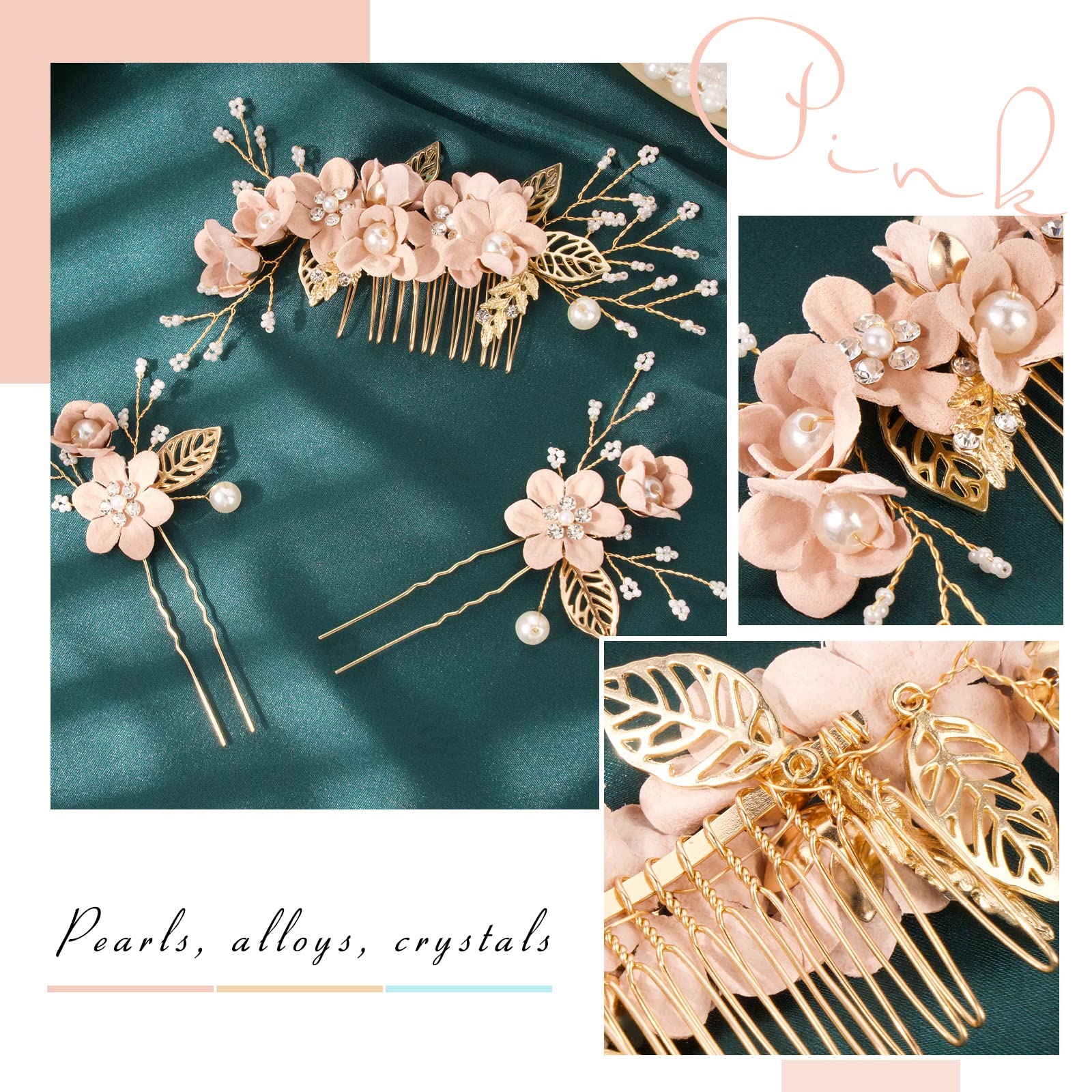 Pettine per capelli con perline Swarovski blu. - Italia