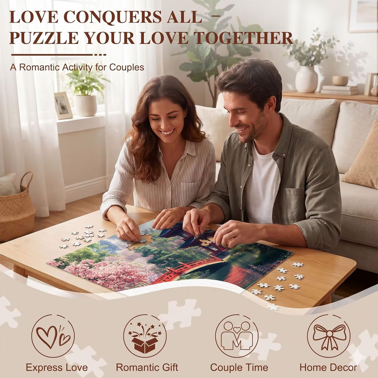 attico paesaggio Puzzle 1000 Pezzi per Adulti, Puzzle in Legno - Collezione Classica con Poster Incluso - Sfida di Concentrazione e Passatempo Antistress, Gioco per Famiglia, 75 x 50 cm f0-201