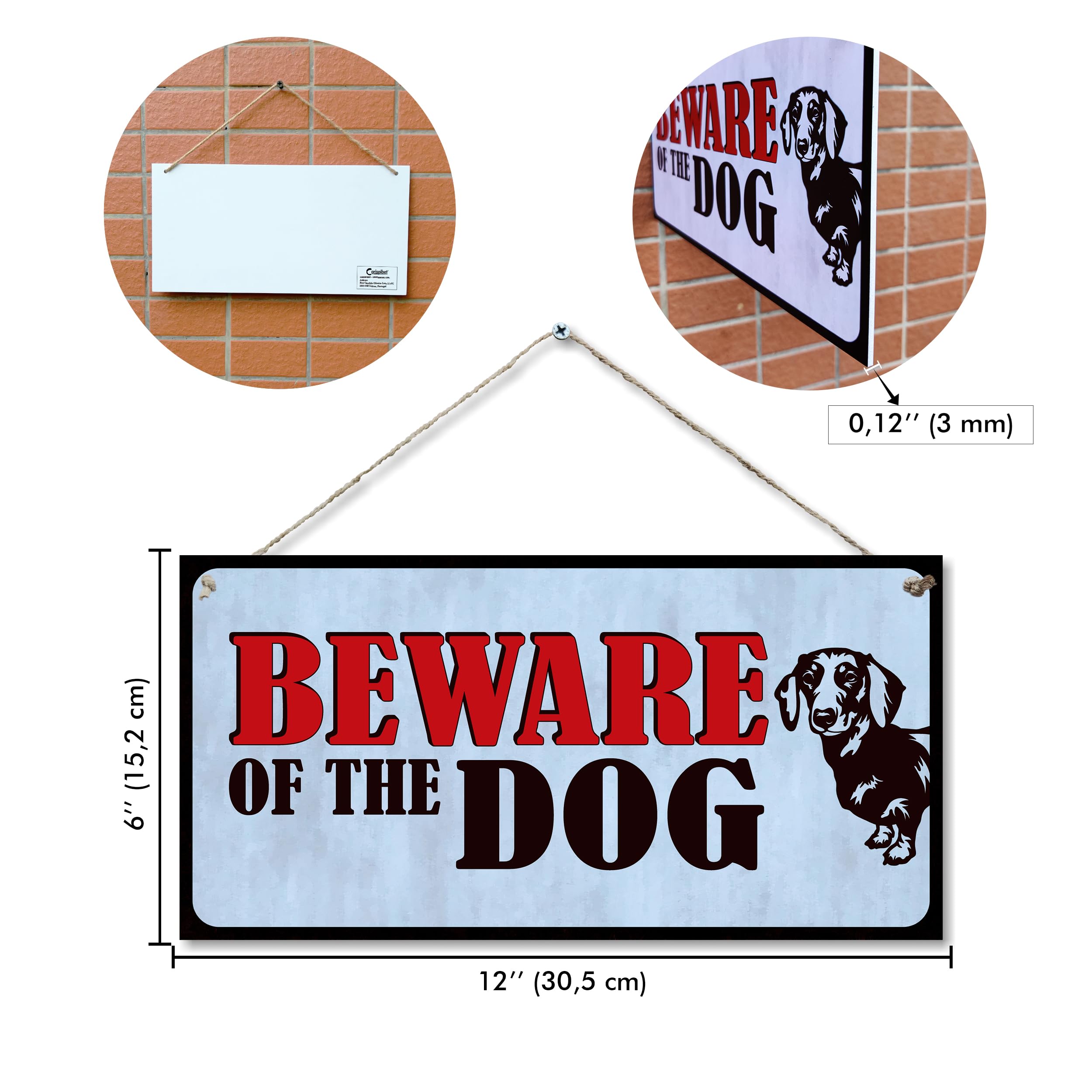 CARISPIBET Beware of the Dog! Warning signs for your home signs for dog owners outdoors signs Garden gate house plaque door signs 6" x 12" - Image 2