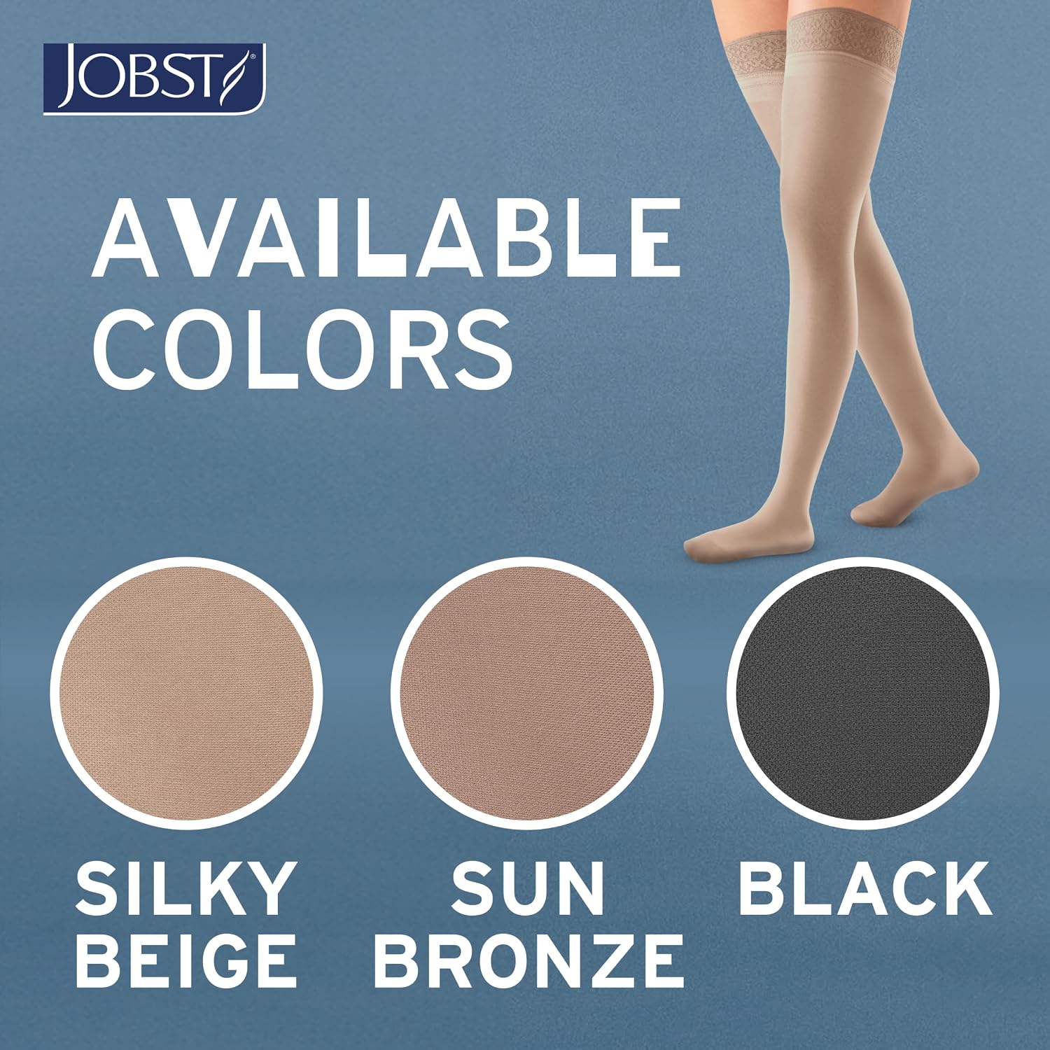 JOBST ACTIVA Sheer 8-15 mmHg Compression Socks Thigh High Closed Toe