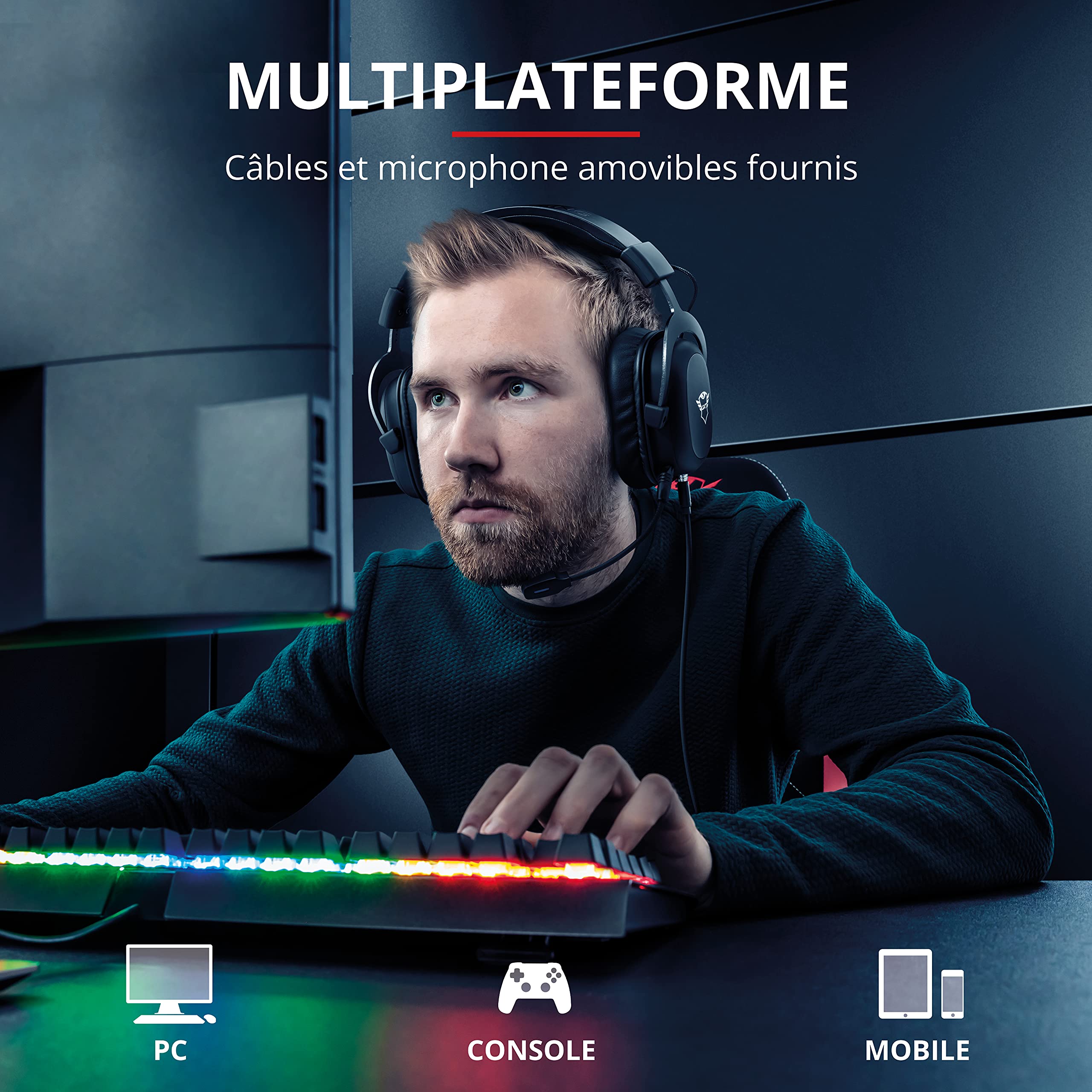 Trust Gaming GXT 414 Zamak Casque Gamer avec Micro, Casque-Micro pour PC, Ordinateur Portable, Xbox One, PS4 et Nintendo Switch, Jack 3.5mm, Over-Ear - Noir
