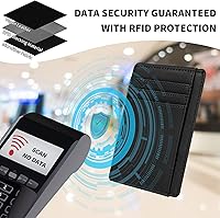 Vista 33 de Cartera Chelmon Slim RFID - Cartera de bolsillo frontal minimalista para tarjetas de crédito delgadas Negro carbón