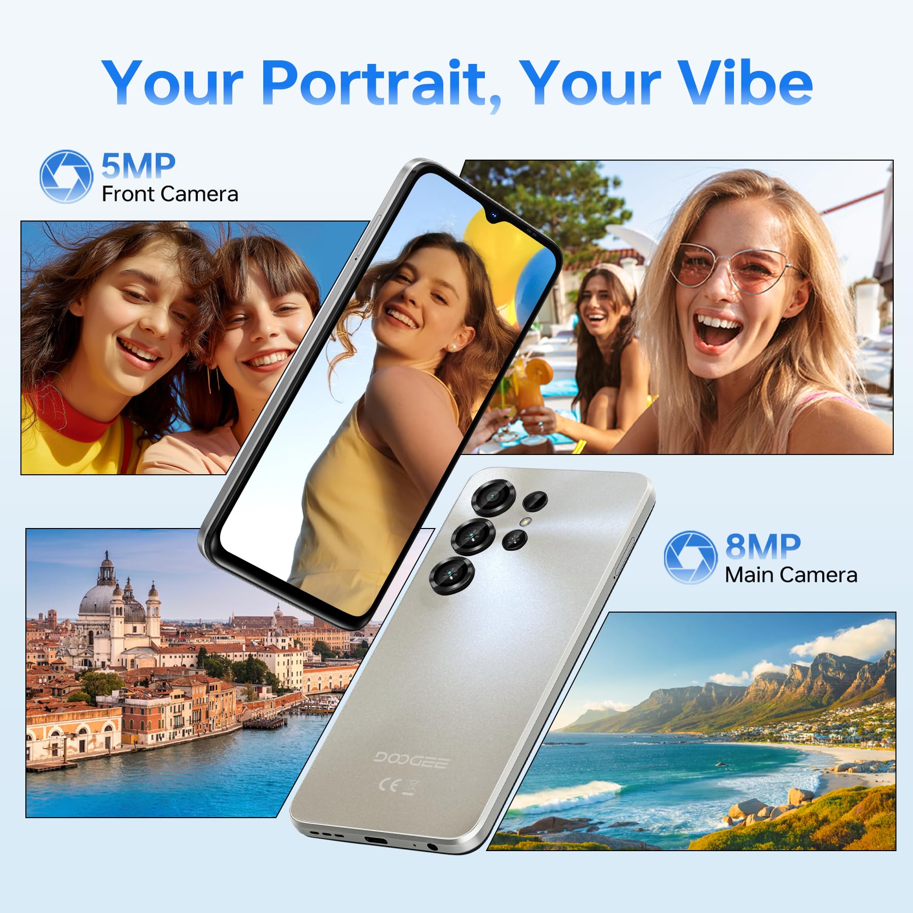 DOOGEE Note 56 X 64GB ゴールド 本体 DOOGEE Note 56 X Android 16 Cell Phone Unlocked- 6150mAh Battery
