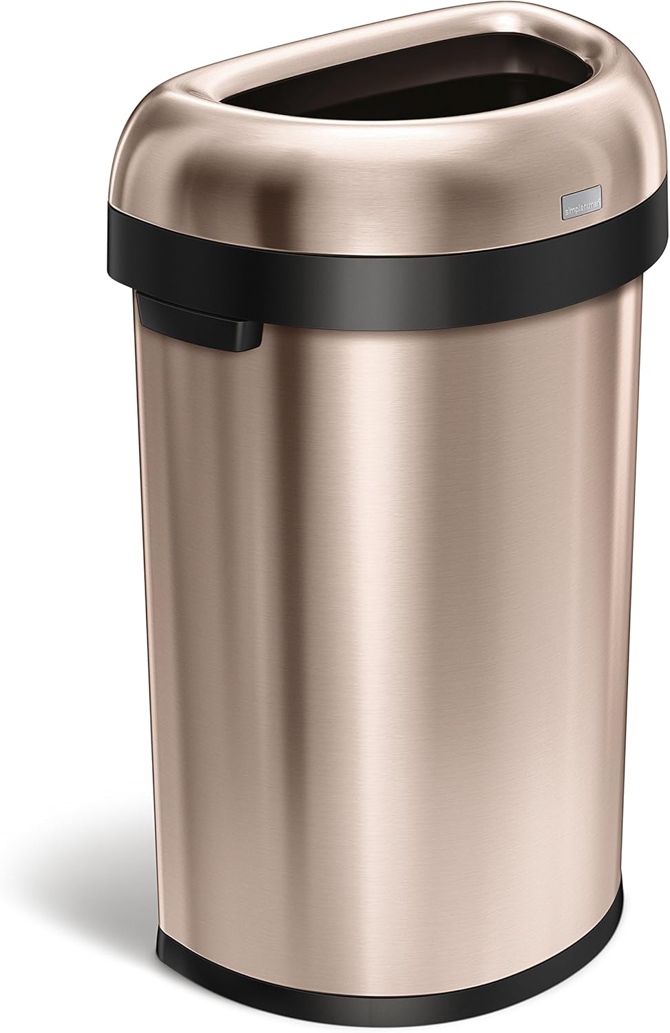 simplehuman 80 Liter / 21.1 Gallon Extra Large Semi-Round Open Top Trash Can Commercial Grade Heavy Gauge Brushed Stainless Steel, ADA-Compliant : Everything Else