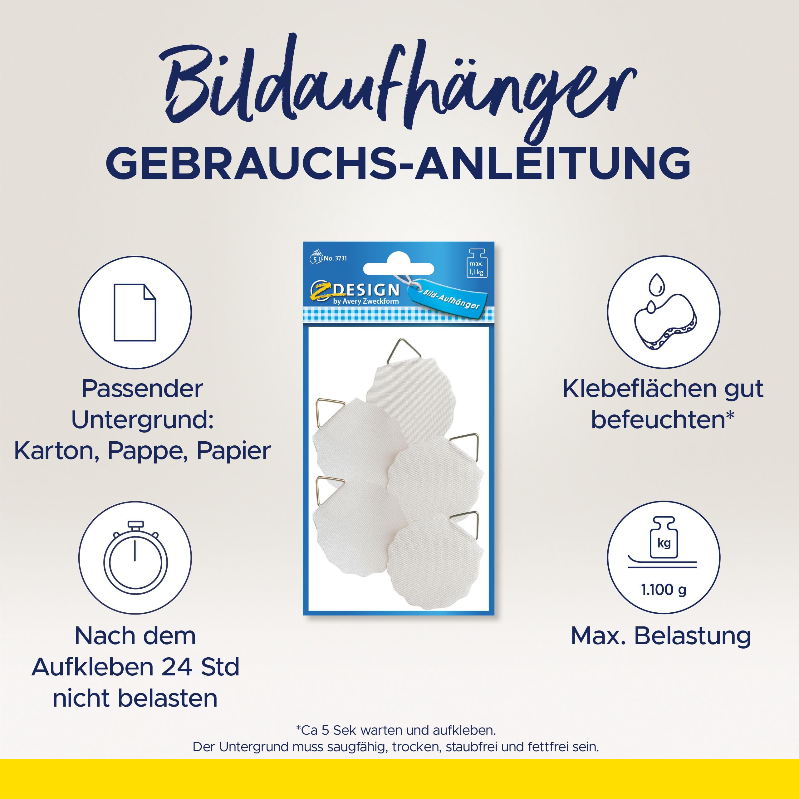 Avery Zweckform 3731 Lot de 5 autocollants Blanc 1,2 kg